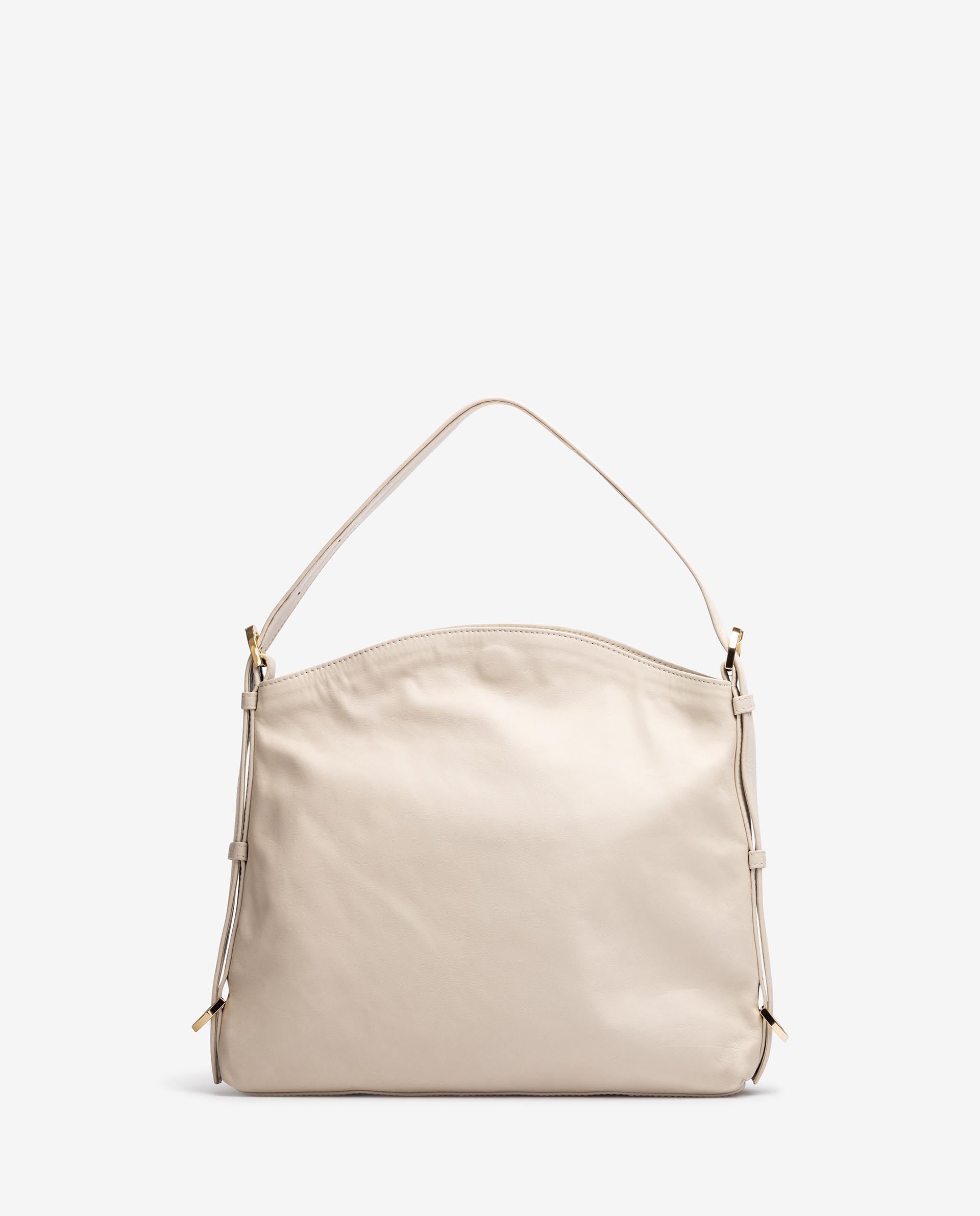 Unisa Ivory Leather Shoulder Bag for Women - Elegant Crossbody Purse with Adjustable Strap, Perfect for Work, Travel & Everyday Use