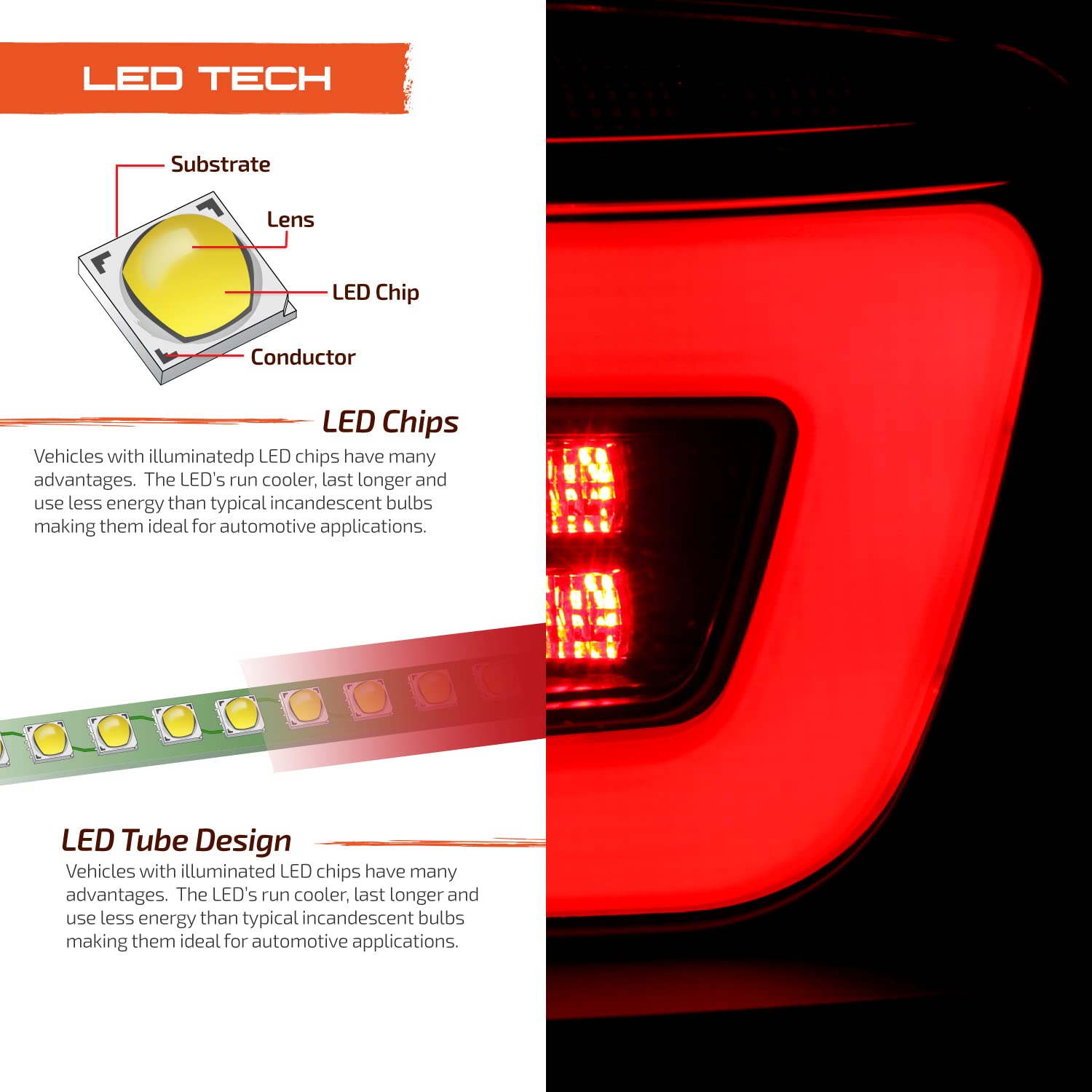 AKKON Full LED Black Tail Lights Brake Lamp Pair for 2008-2011 Subaru Impreza WRX Sedan 4-Door - Driver & Passenger Side - Enhanced Night Visibility & Style Upgrade for Your WRX