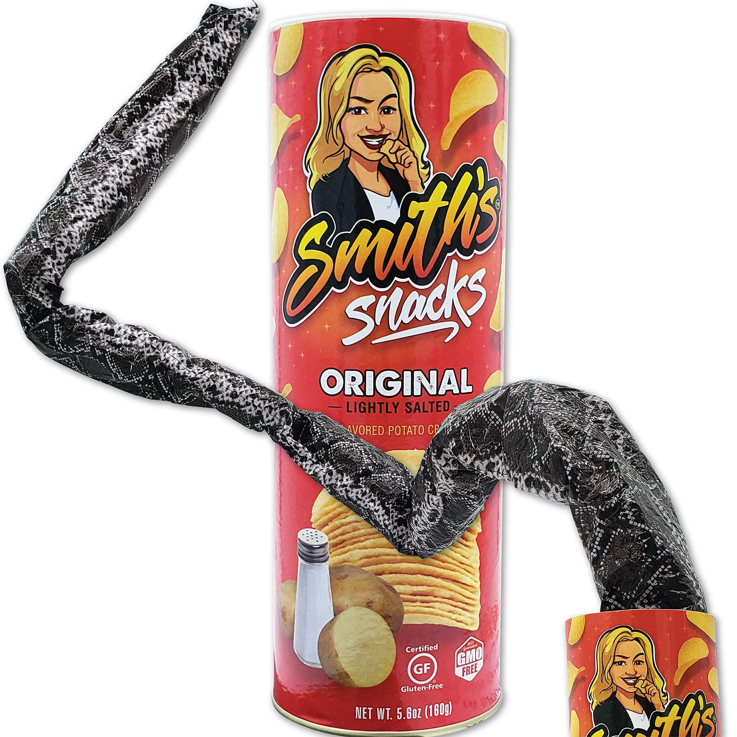 Smith's Snacks Potato Chip Snake Prank Can - Hilarious Fake Snake Surprise Gift for Teens & Adults (Ages 14+) - Perfect for April Fools' Day, Halloween Pranks & Office Jokes