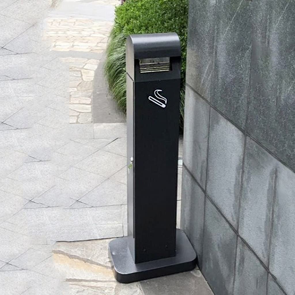 Premium Stainless Steel Outdoor Cigarette Receptacle - Vertical Ashtray with Floor Stand for Smoking Areas, Commercial Use, Parks & Public Spaces (Color: A)