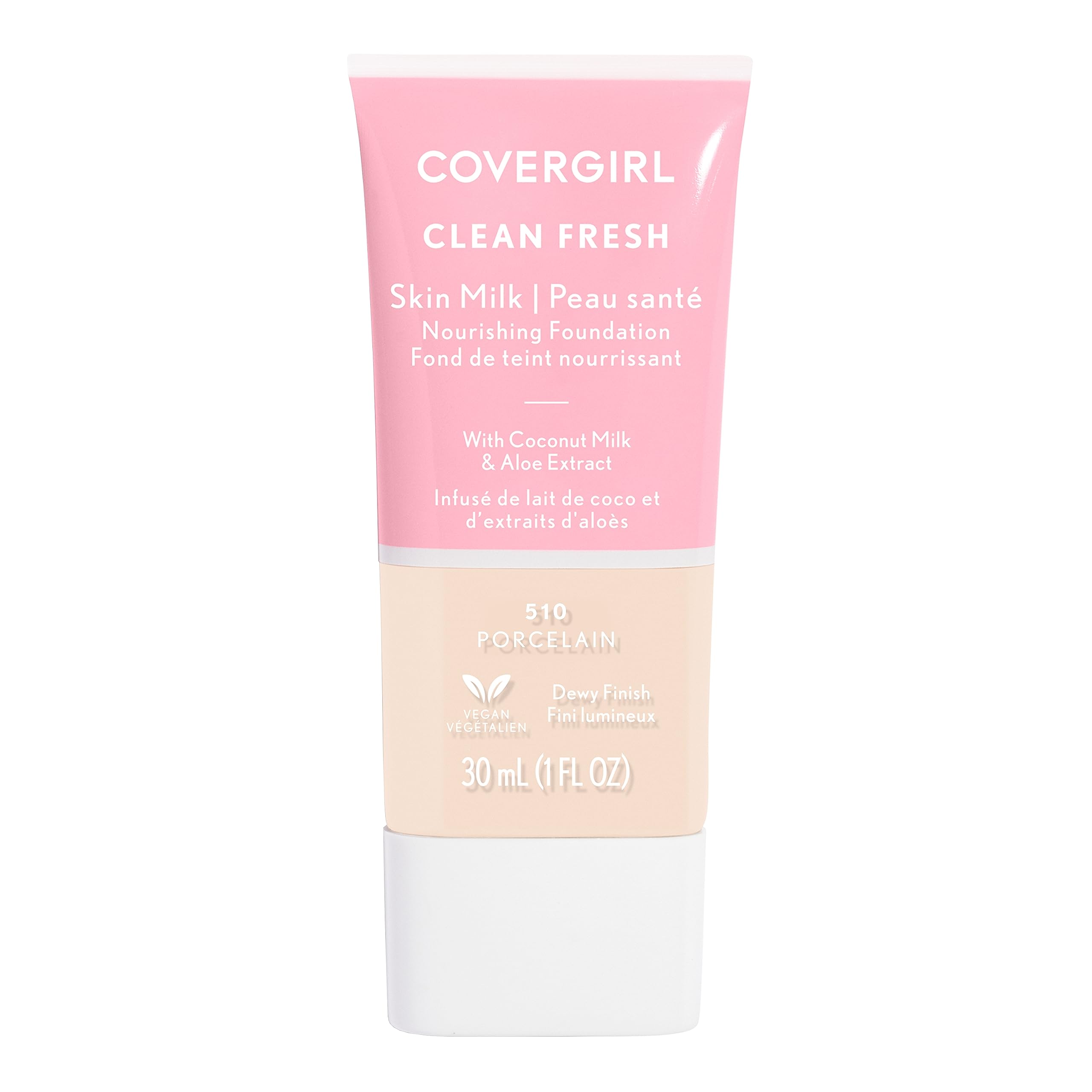 COVERGIRL Clean Fresh Skin Milk Foundation - Hydrating Vegan Makeup for Glowing Skin (1 Count, Packaging May Vary) | Perfect for Daily Wear & Natural Makeup Looks