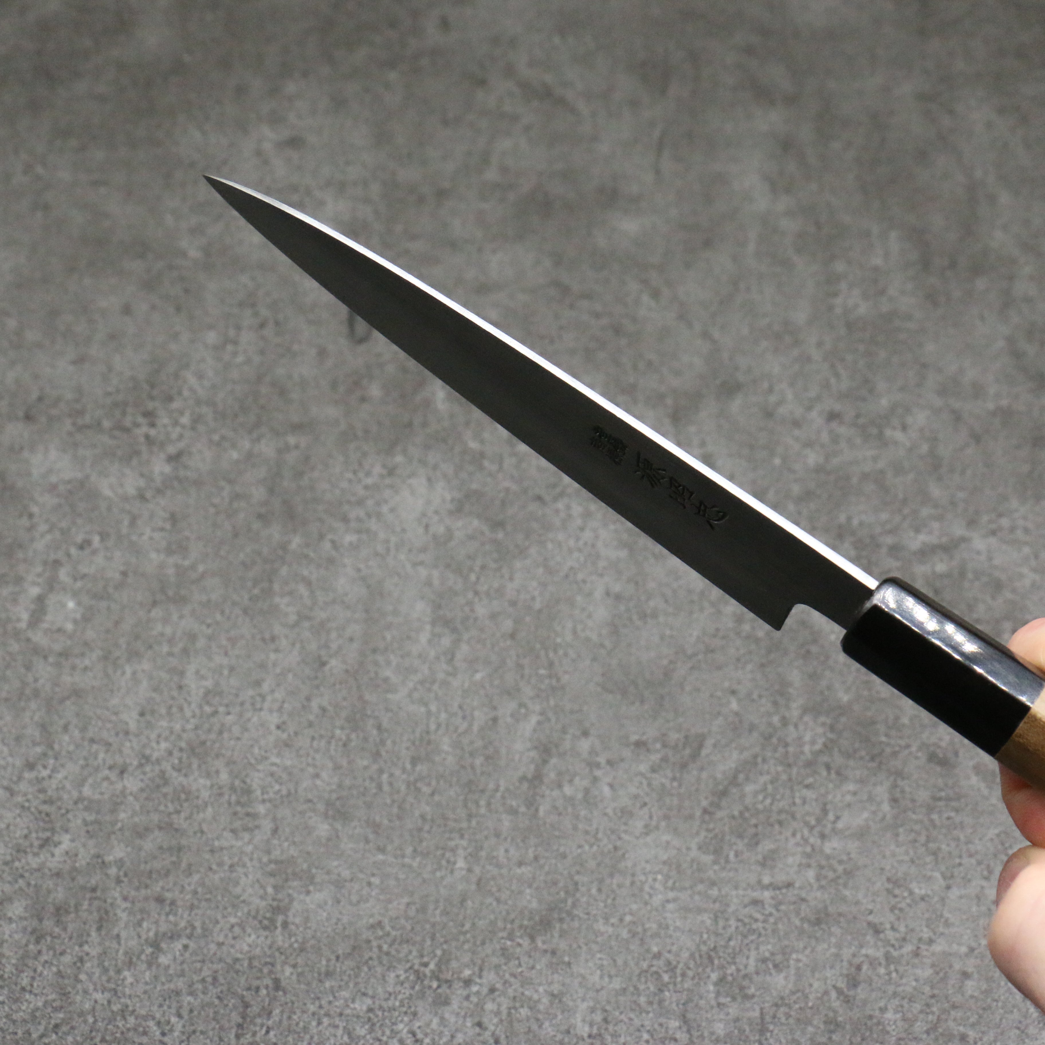 Minamoto Akitada White Steel No.2 Japanese Utility Knife 150mm - Magnolia Wood Handle - Professional Chef Knife for Slicing, Peeling & Precision Cutting