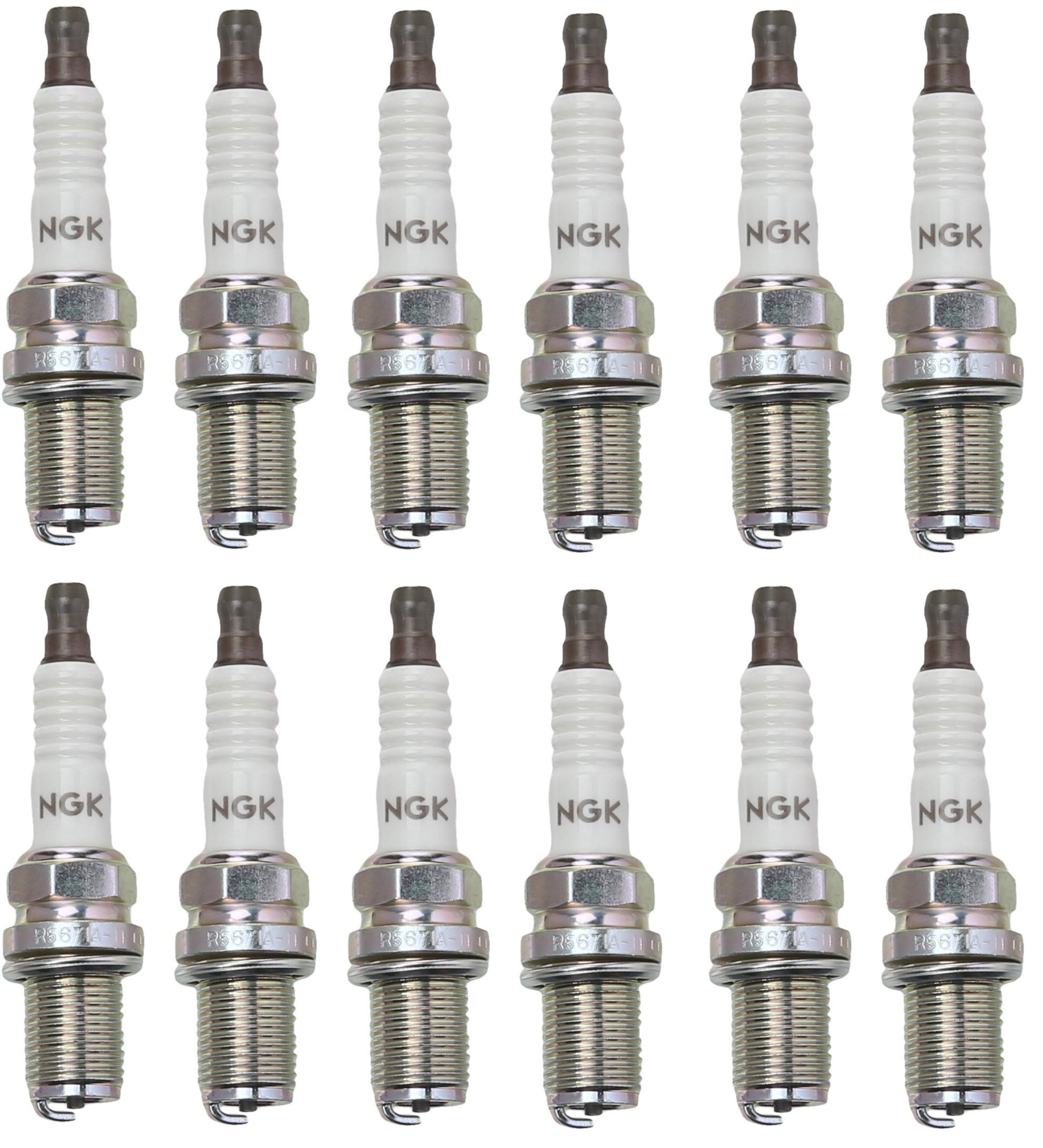 NGK (6596) R5671A-11 Racing Spark Plug - High Performance Iridium Spark Plugs for Racing Cars, Motorcycles & ATVs - Pack of 12 - Perfect for Track Days & High-Performance Engines