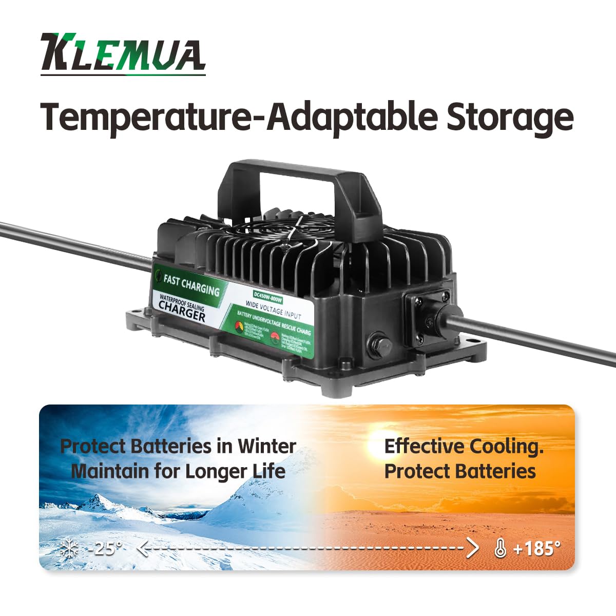 48V Golf Cart Battery Charger for Club Car - 15 AMP 3-Pin Round Plug, Fast Charging in 3-6 Hours, 16FT Cord with Trickle Charge - Compatible with Lead-Acid Batteries - Perfect for Golf Courses, Resorts & Private Use