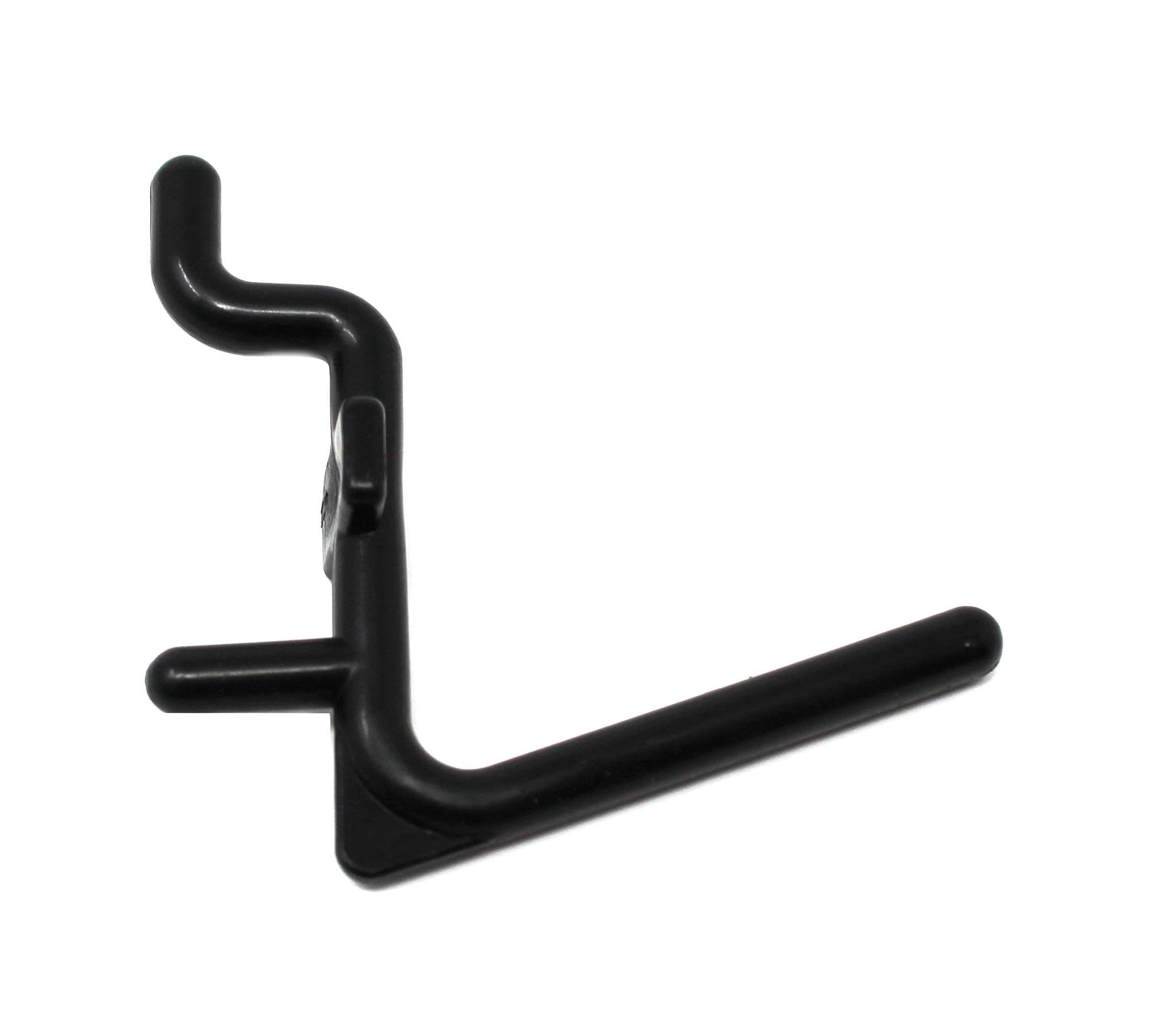 JSP Manufacturing 50-Pack Black Plastic L-Shaped Pegboard Hooks for Garage Tool Storage & Craft Organization | Non-Locking Pegboard Accessories for DIY, Workshop, and Home Improvement Projects
