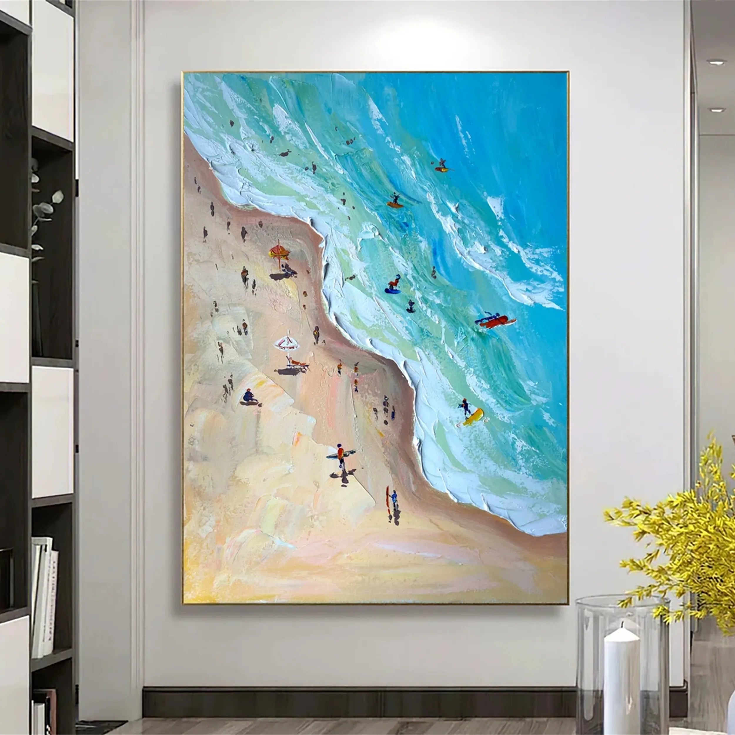Ocean and Sky Painting #OS 129 - Handmade Seascape Wall Art for Home & Office Decor - Perfect for Living Room, Bedroom or Beach House