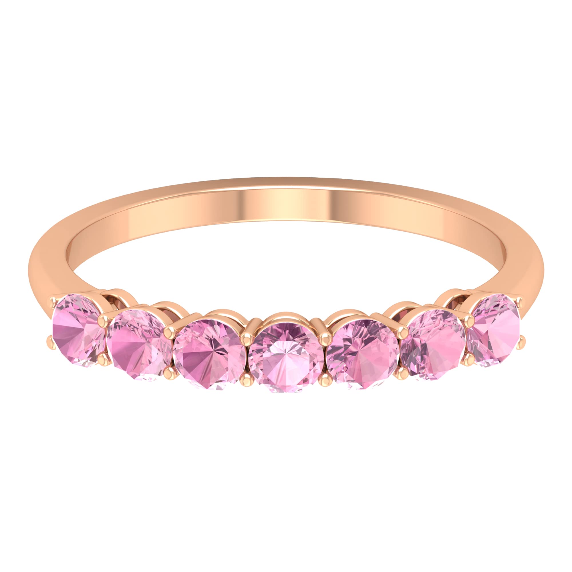 Minimalist Pink Tourmaline Ring for Women - 3/4 CT October Birthstone in 14K Solid Gold | Elegant Jewelry Gift for Anniversary, Birthday & Special Occasions