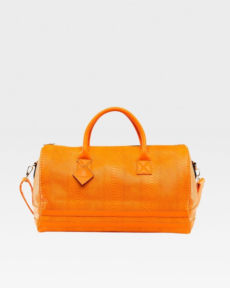 Apollo 1 Duffle Bag in Tangerine Orange - Water-Resistant Travel & Gym Bag for Men & Women - Perfect for Workouts, Weekend Trips & Sports Gear