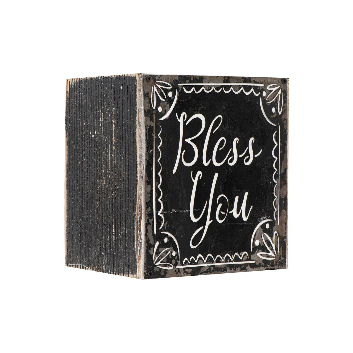 Bless You Black and White Wooden Tissue Box - Elegant Home Decor for Living Room, Bedroom, or Bathroom - Perfect for Tissues and Decorative Storage