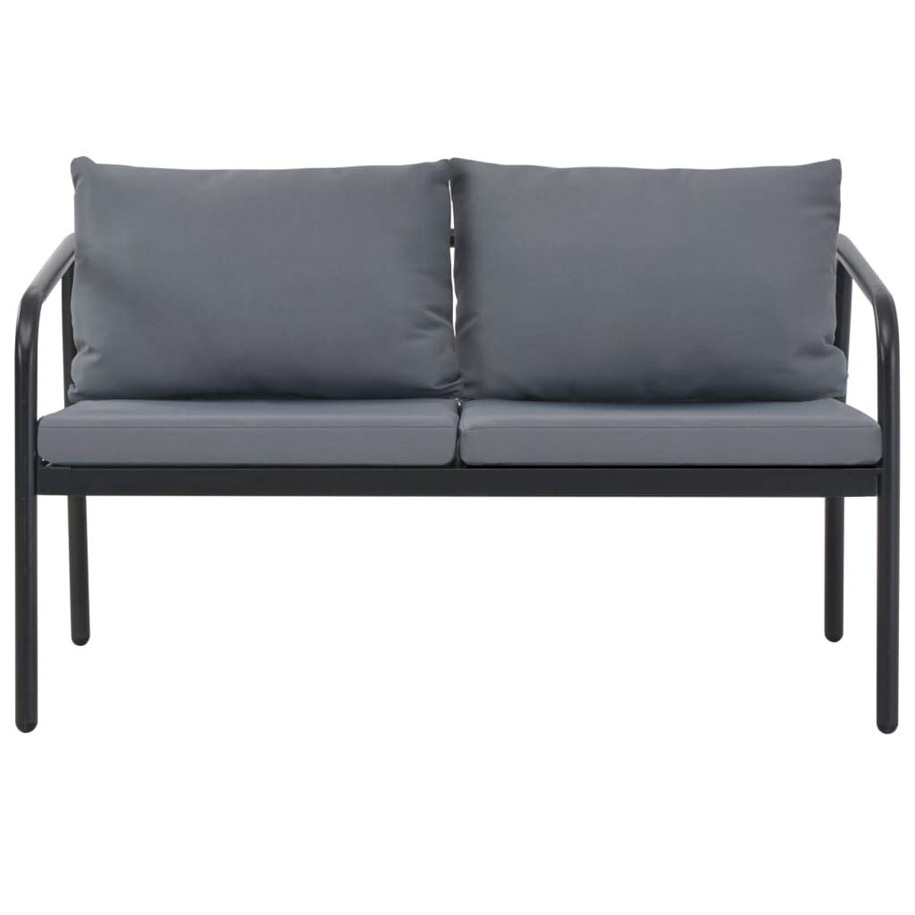 SKM 2-Seater Outdoor Patio Sofa with Weather-Resistant Cushions - Gray Aluminum Garden Furniture for Backyard, Poolside & Balcony Relaxation