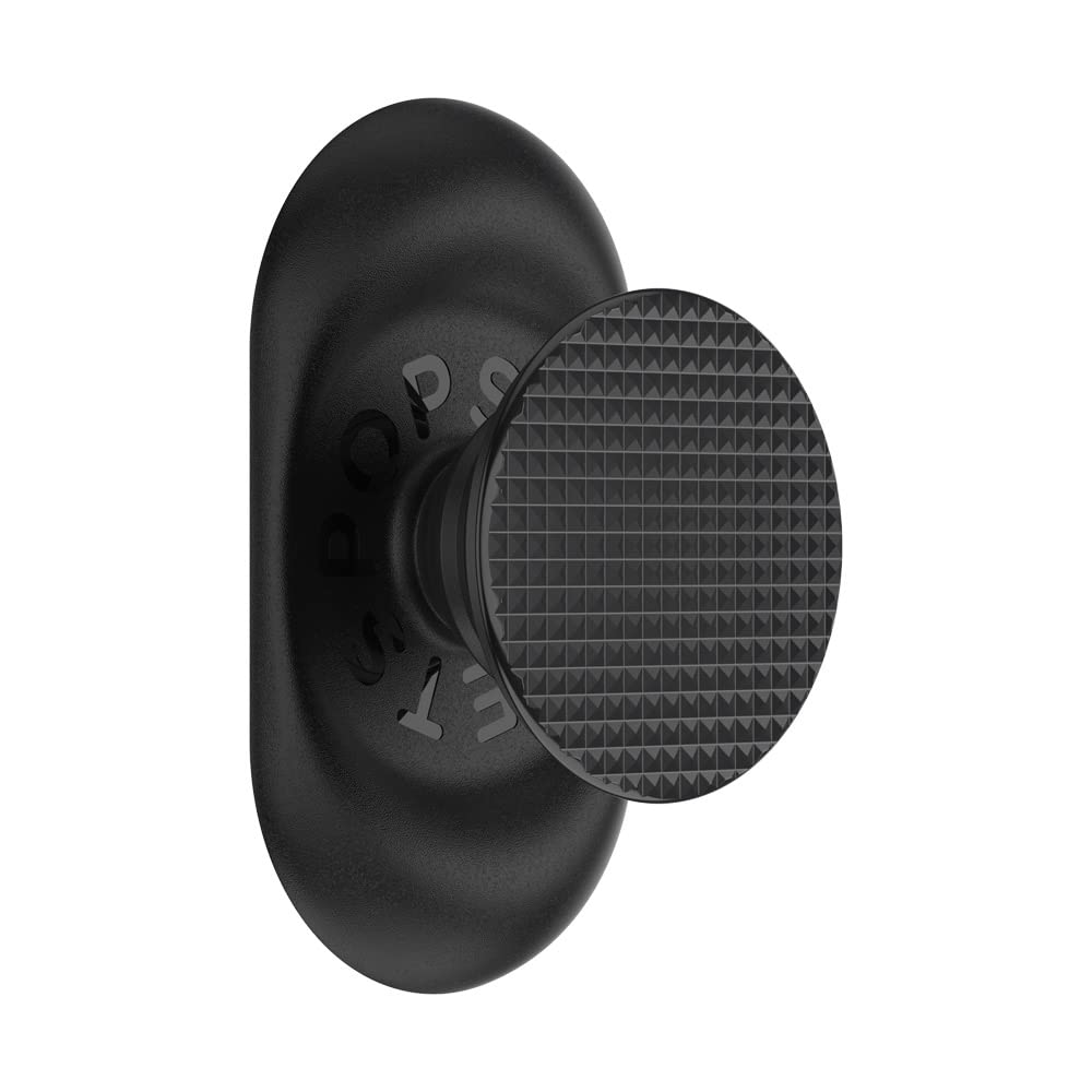 PopSockets Phone Grip with Expanding Kickstand - Slim, Pocketable Knurled Black Phone Stand for iPhone & Android - Perfect for Hands-Free Viewing, Gaming, and Selfies