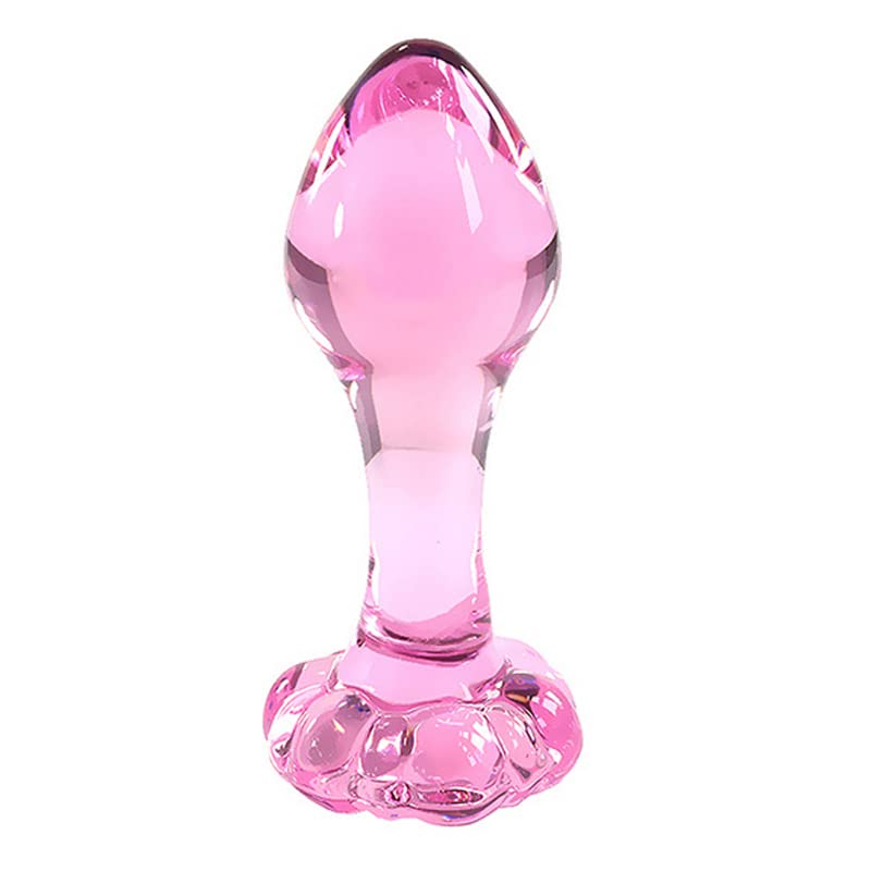 Pink Glass Anal Plug - Small Crystal Butt Plug for Beginners, Comfortable & Safe Adult Sex Toy - Perfect for Couples Play, Solo Exploration & Sensual Massage