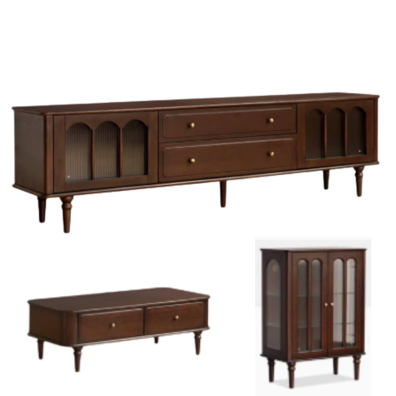 Stylish Poplar Solid Wood TV Stand - American Modern Design for Living Room & Home Theater Setup