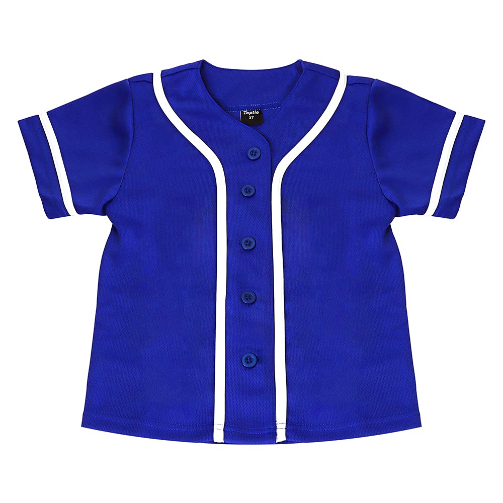 TopTie Boys Baseball Jersey - Kids Button Down Jersey T-Shirt for Baseball & Softball | Comfortable Youth Athletic Wear for Games, Practice & Team Uniforms