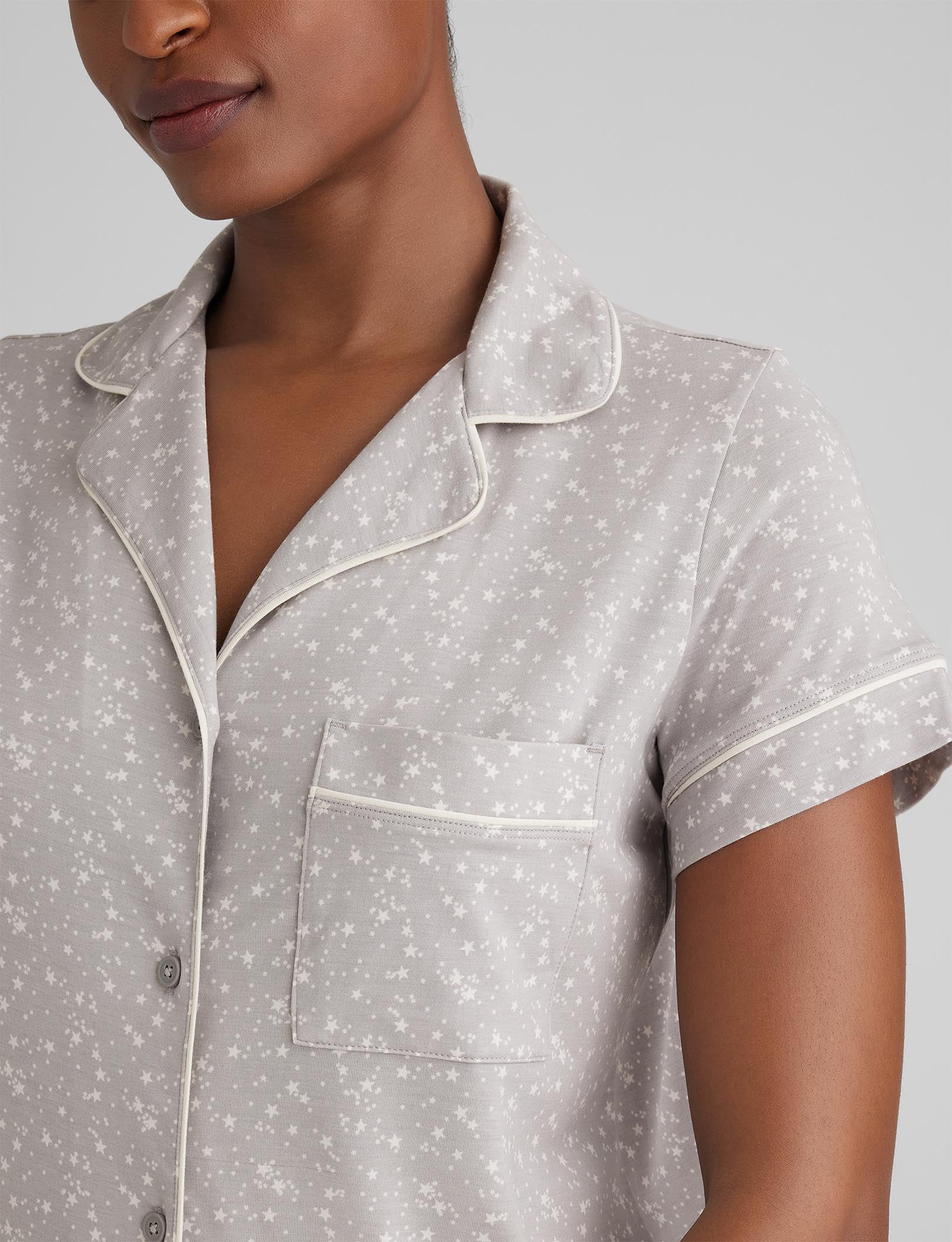 Women's Soft Cotton Pajama Set - Short Sleeve Sleep Shirt & Lounge Shorts for Comfortable Sleep & Relaxation | Perfect for Nightwear, Lounging at Home, and Summer Vacation