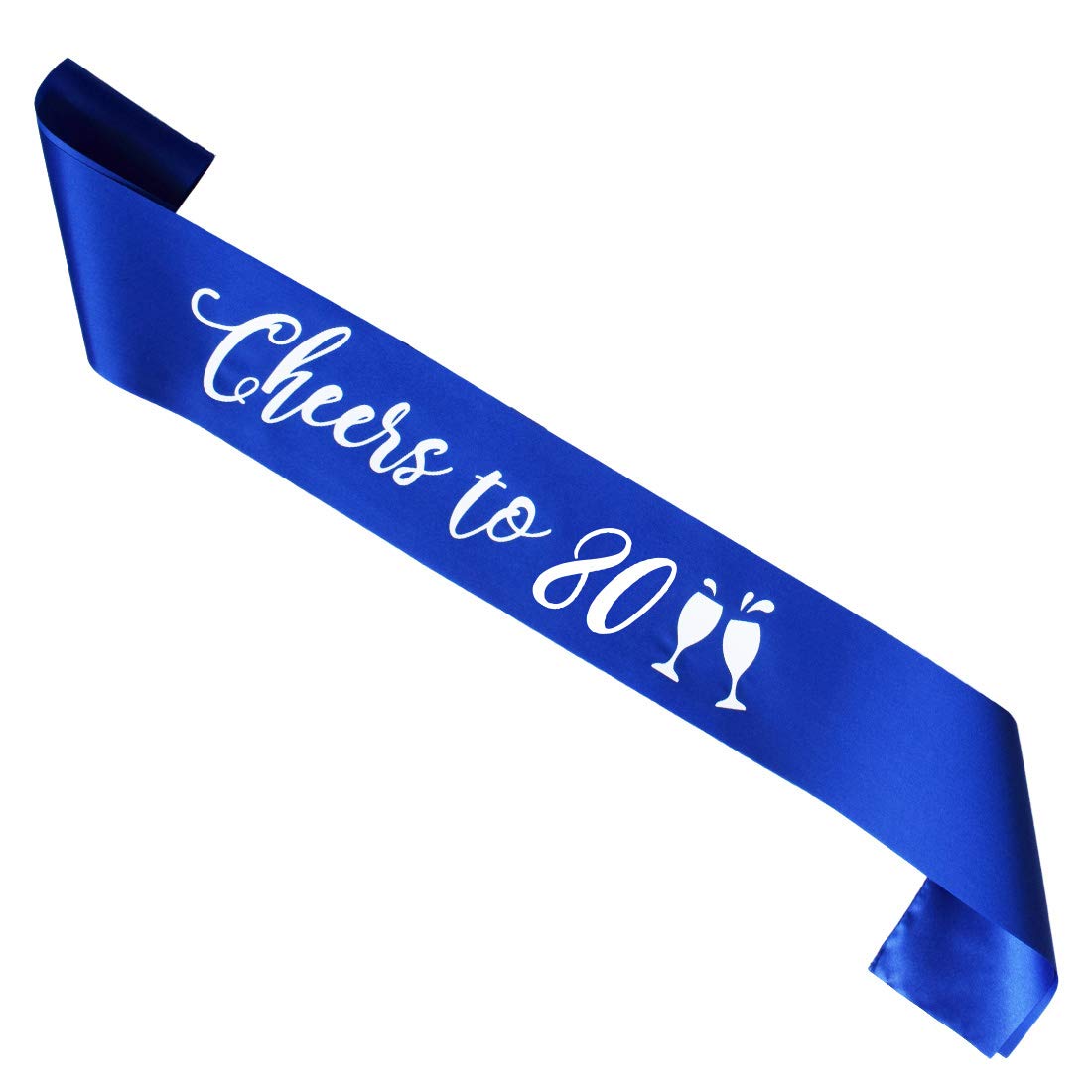 Royal Blue 80th Birthday Sash for Men & Women - 80 Years Celebration Party Supplies & Decorations - Perfect for Milestone Birthday Parties, Anniversaries, and Special Events