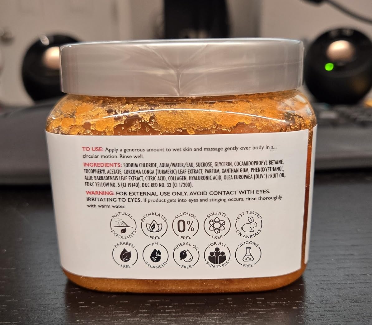 Spascriptions Turmeric Body Scrub 21 oz - Exfoliating & Moisturizing for Smooth Skin - Perfect for Spa Day & Self-Care Routine