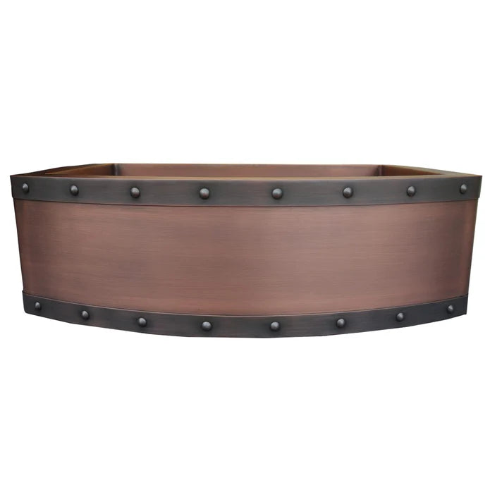 Farmhouse Copper Kitchen Sink 60/40 Double Bowl - Durable & Stylish for Modern Farmhouse, Rustic, and Country Style Kitchens