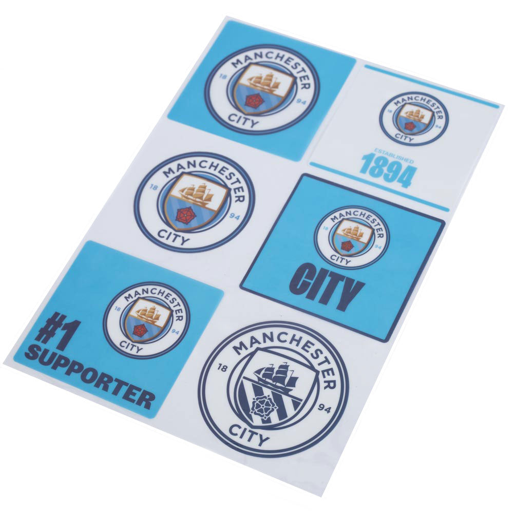 Manchester City FC Car Decal Sticker Set - Premium Vinyl Decals for Cars, Windows, Laptops - Show Your Team Spirit While Driving or at Home