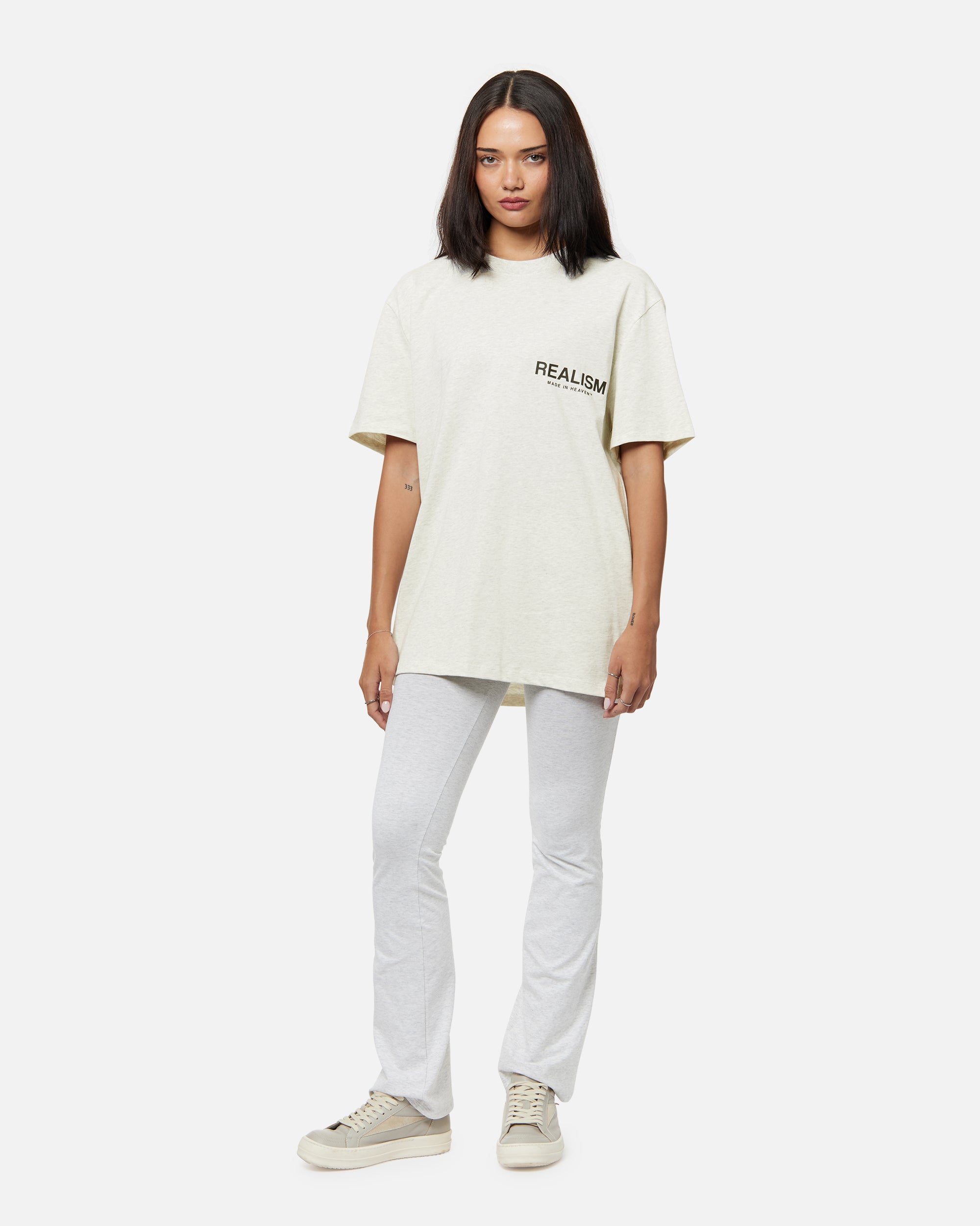 SSS Realism Heaven Logo Tee Oatmeal - Stylish Cotton T-Shirt for Men & Women | Perfect for Casual Wear, Street Fashion & Everyday Outfits