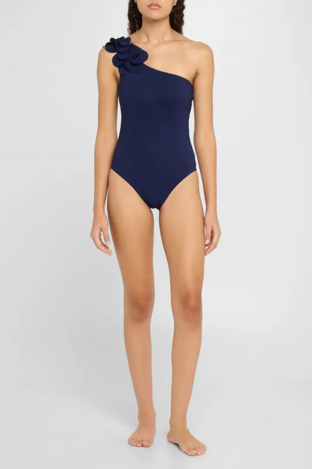 Tess One Shoulder Navy One Piece Swimsuit - Elegant Beachwear for Women, Perfect for Pool Parties & Summer Vacations