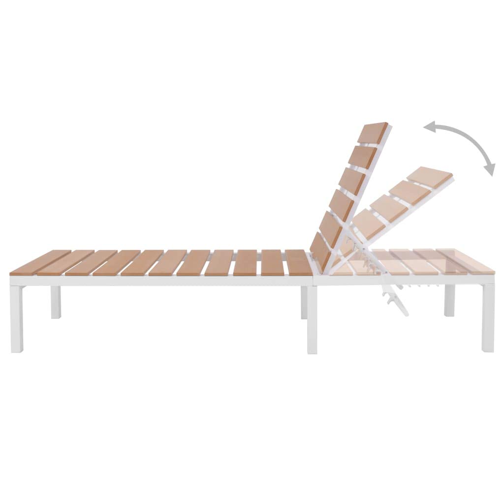 **Sun Lounger with Table - Patio Chaise Lounge Chair Set, Adjustable Backrest, Folding Design, Aluminum & WPC Frame, Brown - Perfect for Poolside, Beach, Garden, and Outdoor Relaxation**