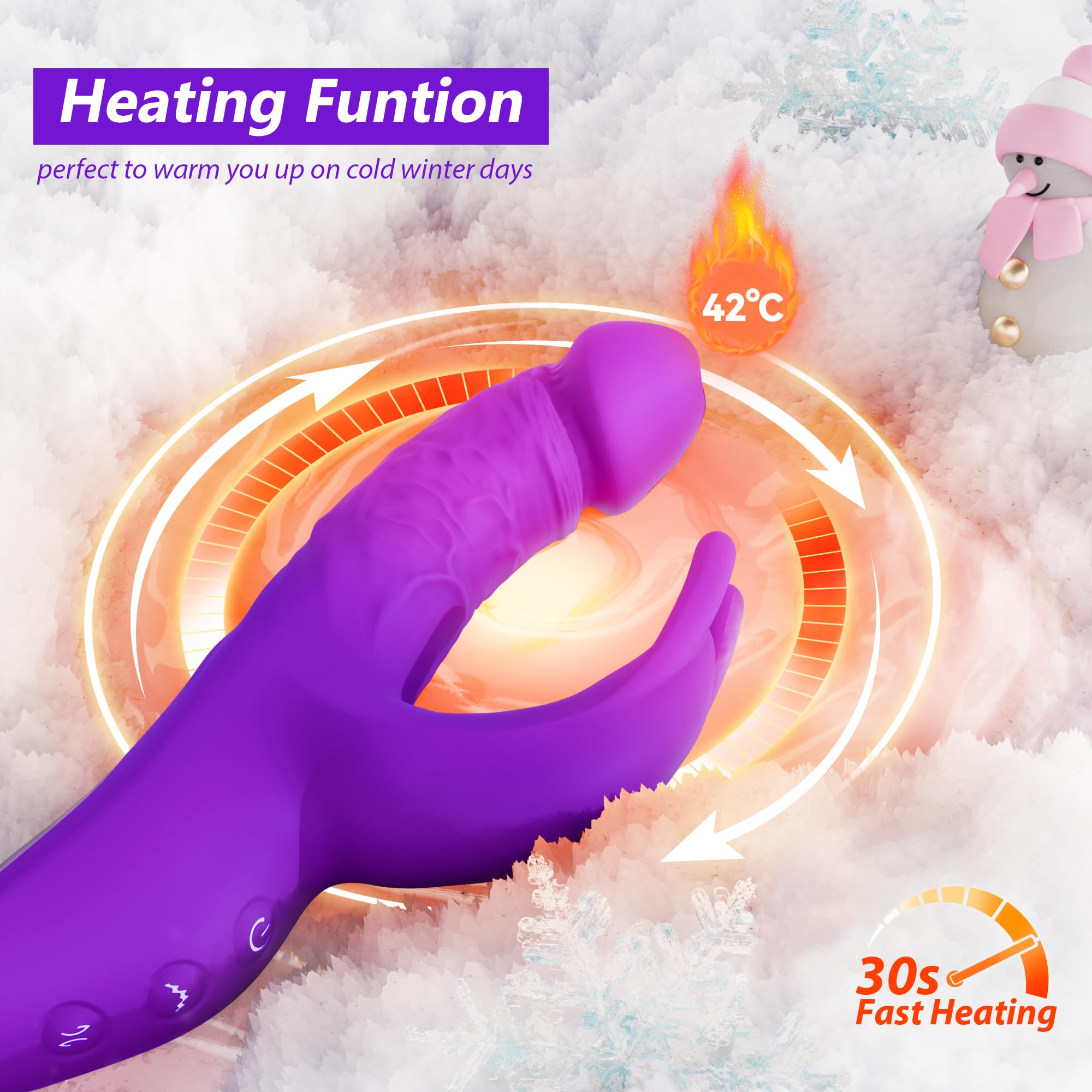 5-in-1 Thrusting G-Spot Vibrator for Women - App Controlled Rabbit Vibrator with 5 Speeds & 5 Thrusting Patterns, Dual-Ended Dildo for Clitoral & Vaginal Stimulation | Perfect for Solo Play, Couples Play & Long Distance Relationships