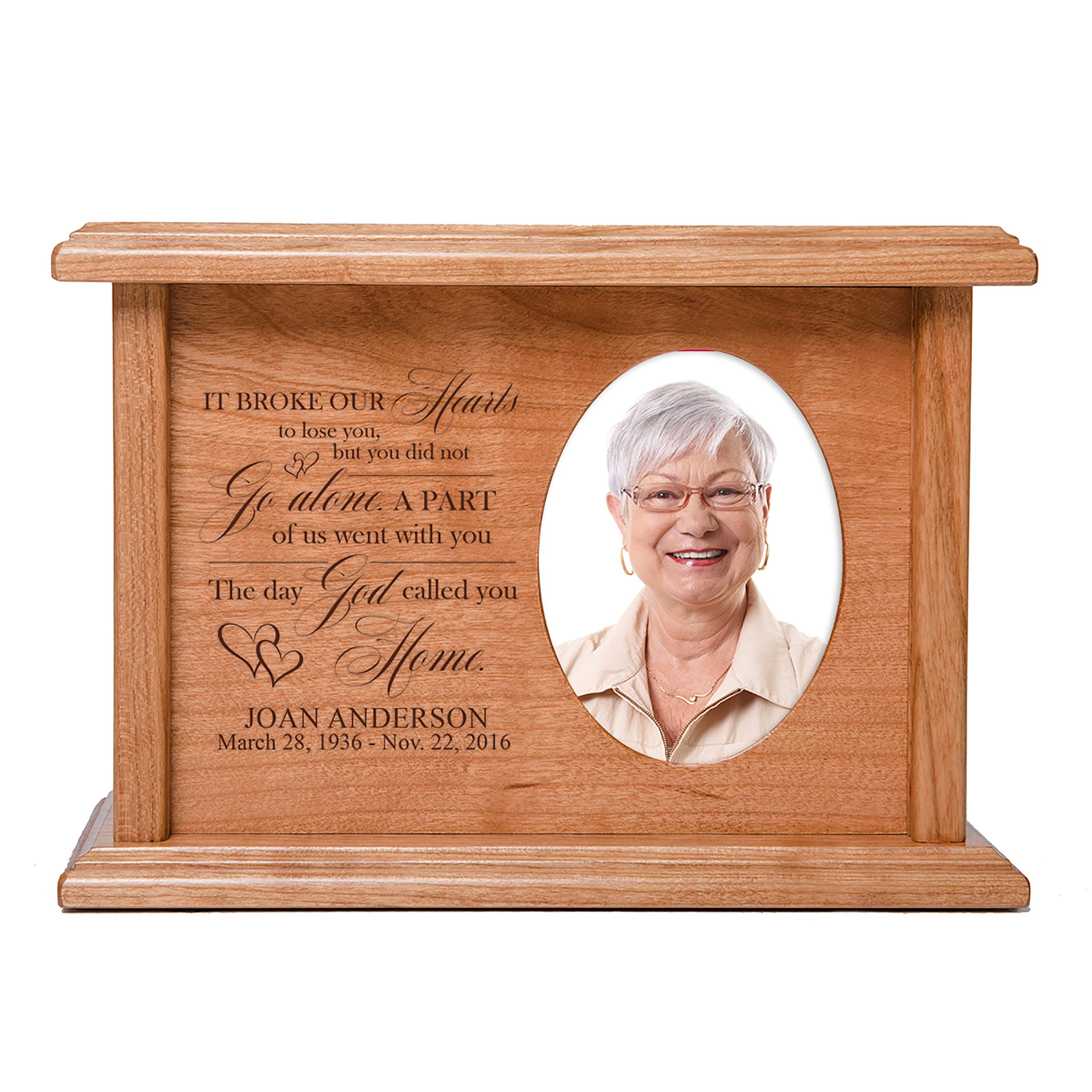 Lifesong Milestones Photo Urns for Human Ashes - Small Wooden Keepsake Urn Box for Adults, Men & Women - Personalized Memorial Gifts with Picture Frame - Perfect for Funeral, Cremation Ashes Storage & Wall Display