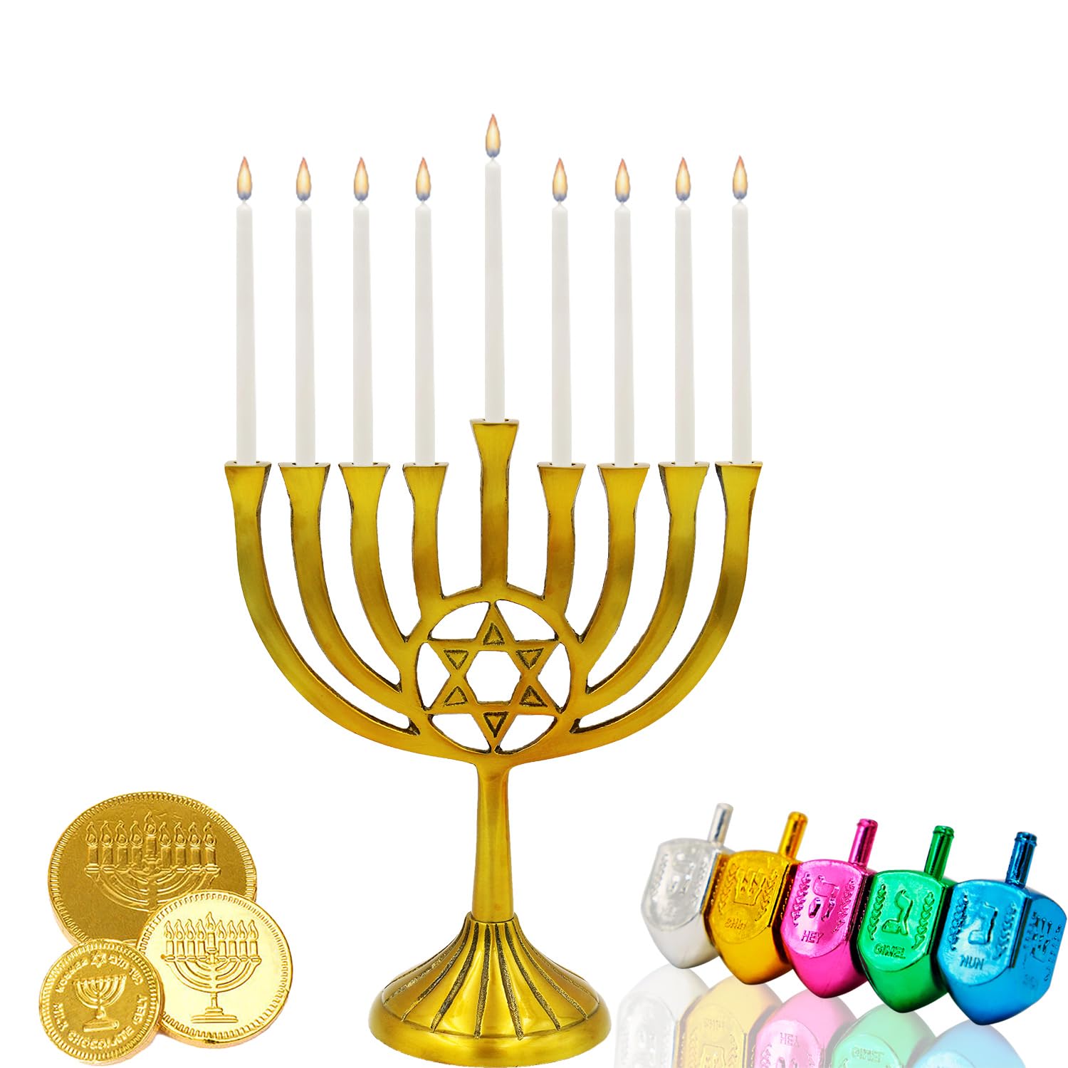 Premium Hanukkah Candles Set - 44 White Menorah Candles for All 8 Nights of Chanukah (5-Pack) | Traditional Jewish Holiday Candle Lighting Ceremony & Home Decoration
