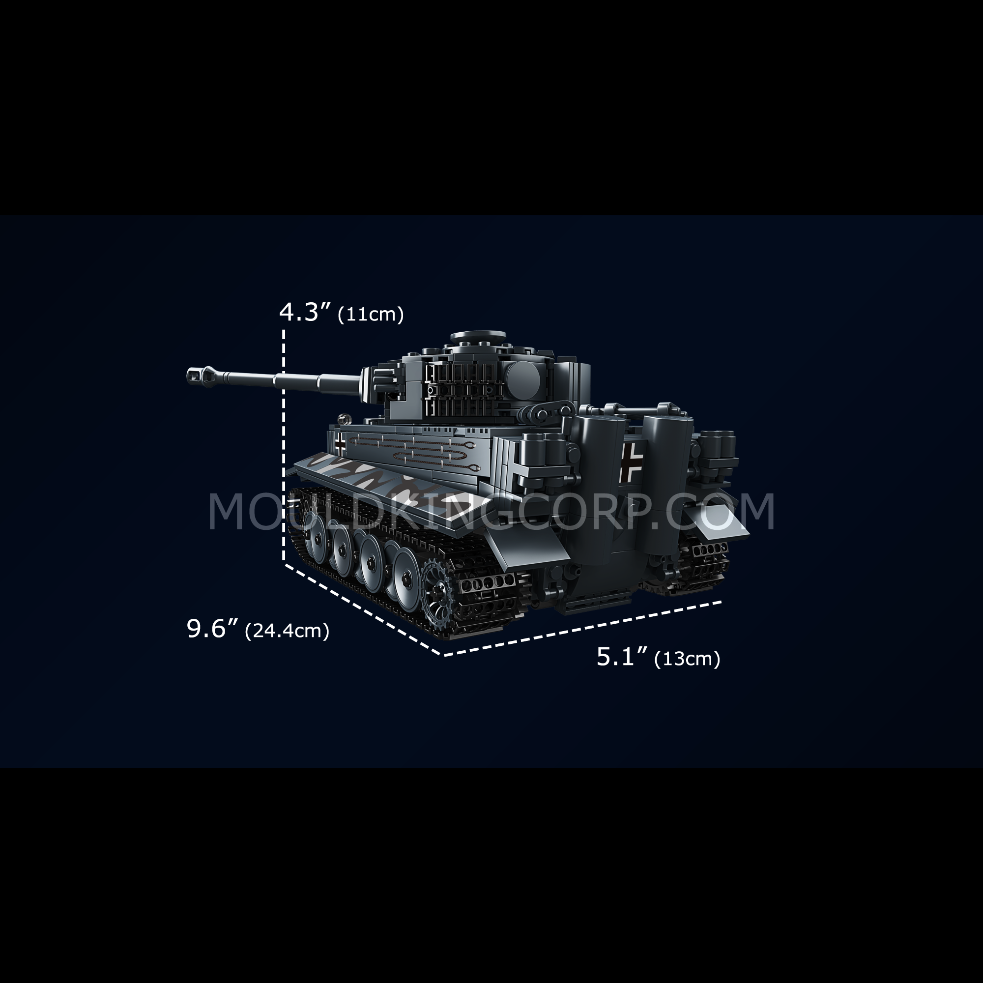 Mould King 20014S Tiger Heavy Tank Model Building Set - 850 PCS Military Tank Toy for Adults & Kids | STEM Educational Construction Kit | Perfect for Collectors, Birthday Gifts & War History Enthusiasts