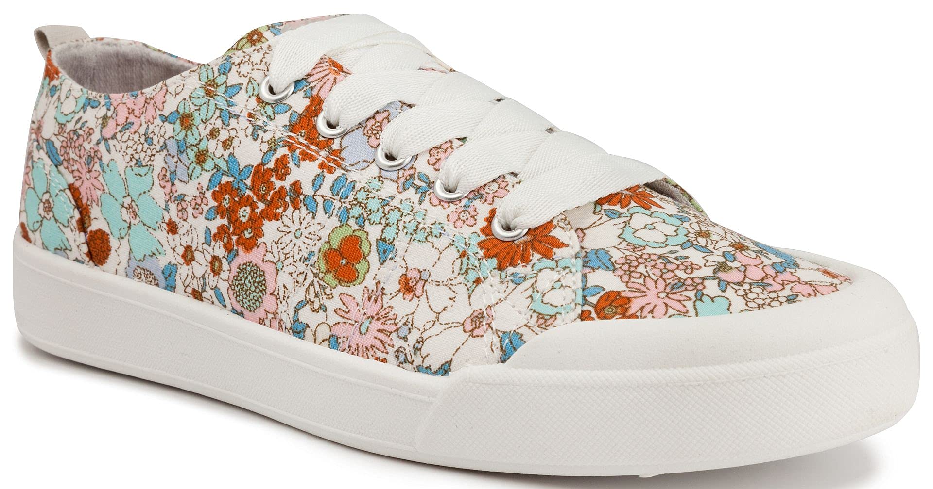 Women's Canvas Sneakers - Low Top Lace Up Casual Walking Shoes with Cute Fashionable Design - Perfect for Daily Wear, Festivals & Outdoor Activities