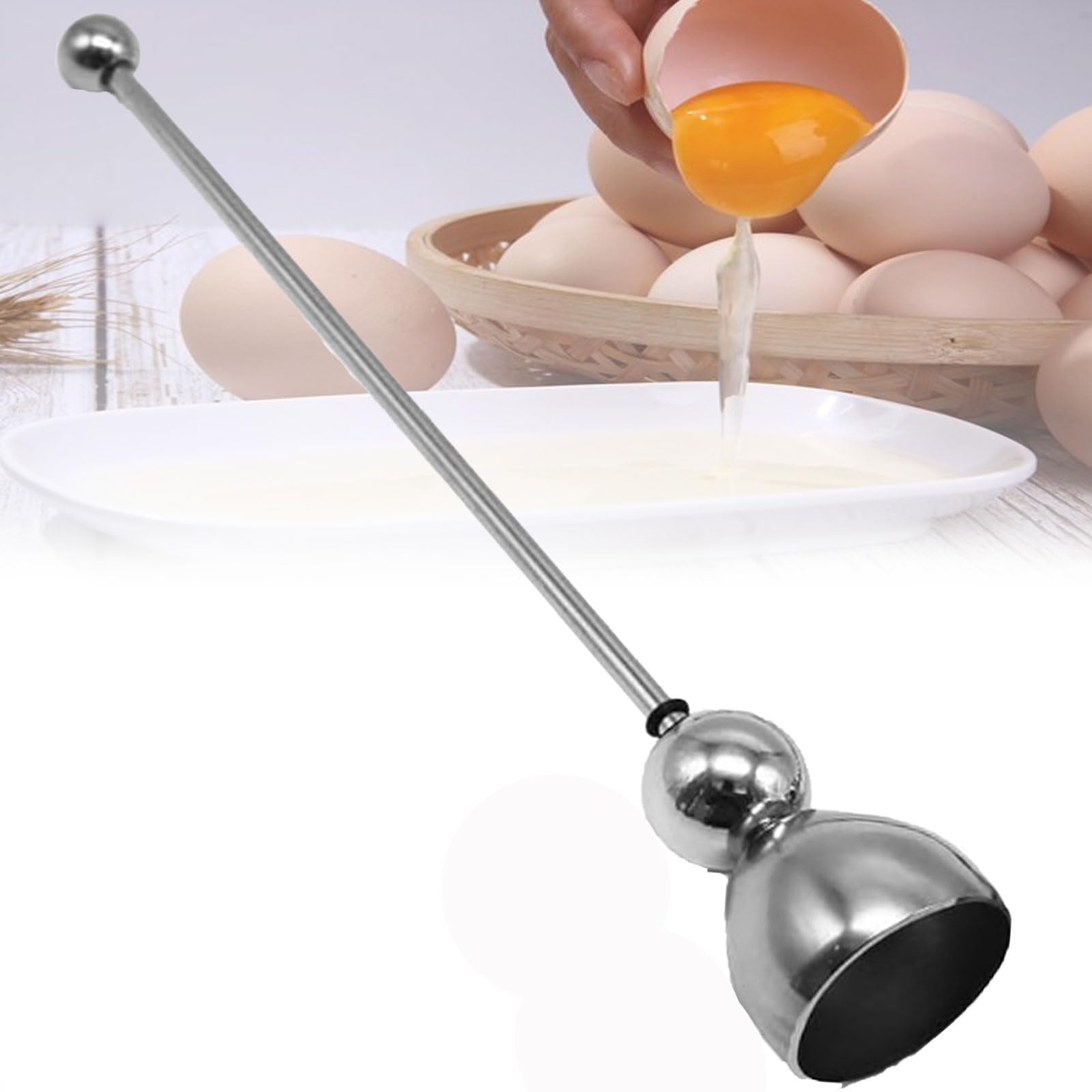 Premium German Egg Cracker Tool - Stainless Steel Egg Shell Opener & Separator for Raw, Hard or Soft Boiled Eggs | Perfect for Breakfast, Baking & Cooking | Kitchen Essential for Egg Lovers