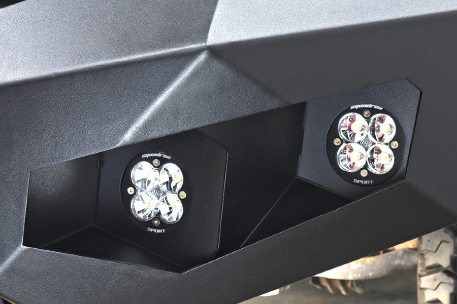 LOD Offroad Destroyer Truck Baja Squadron Round Light Bezel Kit - Black Texture for Chevy Silverado 2500HD/3500, GMC Sierra 2500HD/3500, Dodge RAM 2500/3500 & Ford F-250/F-350 - Perfect for Off-Roading, Baja Racing & Night Driving Adventures