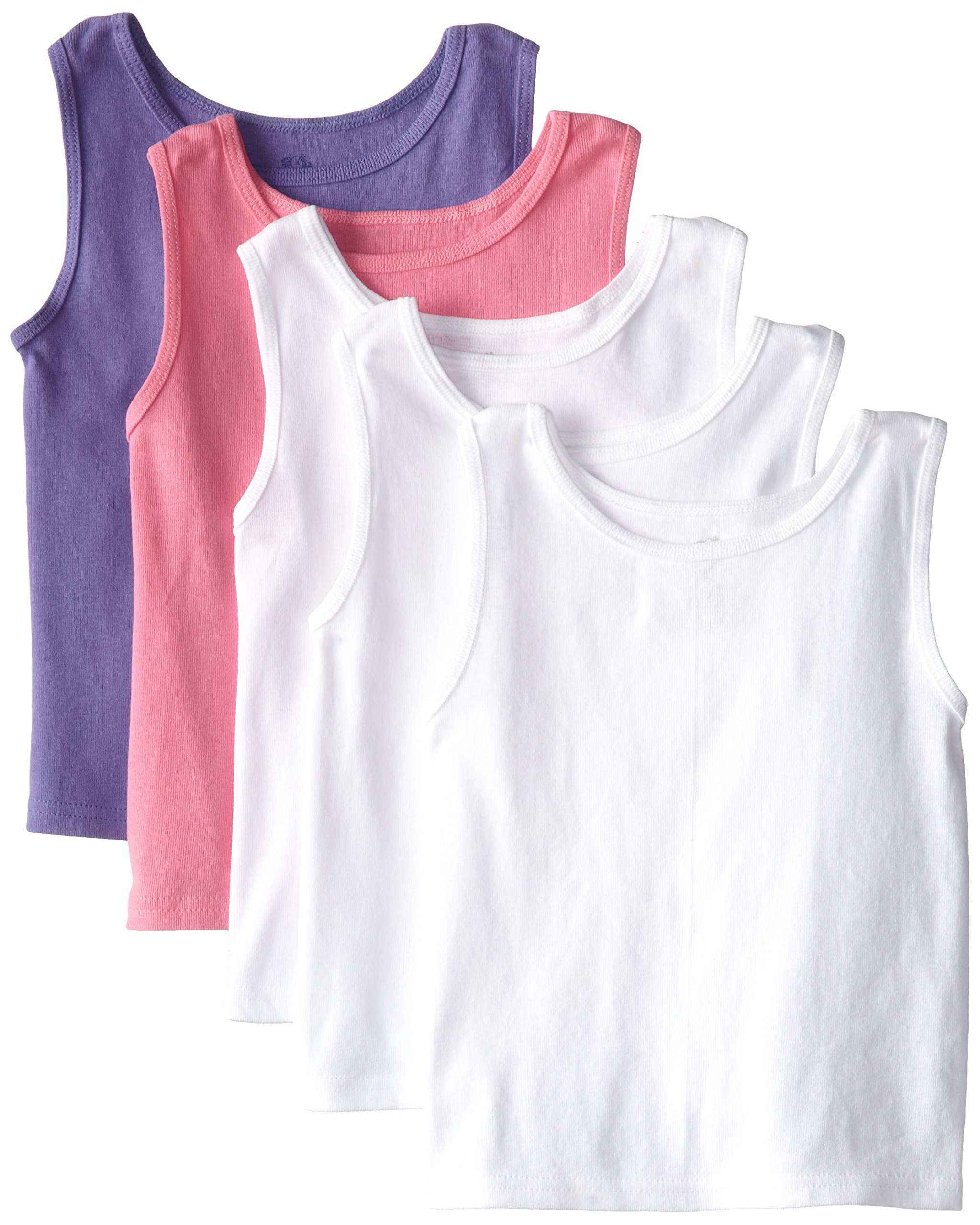 Fruit of the Loom Girls' Tank Tops 5-Pack - Soft Cotton Sleeveless Shirts for Toddlers & Kids - Perfect for Summer, Playtime & Casual Wear