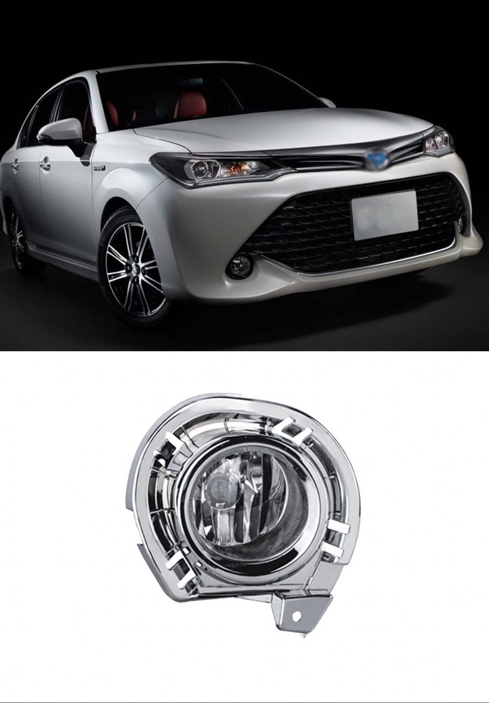 OEM Style Direct Replacement Fog Lights for Toyota Axio Fielder 2015-2017 - Includes Bulb, Switch, Wiring & Bezel (1 Set) - Perfect for Night Driving & Enhanced Visibility in Low-Light Conditions