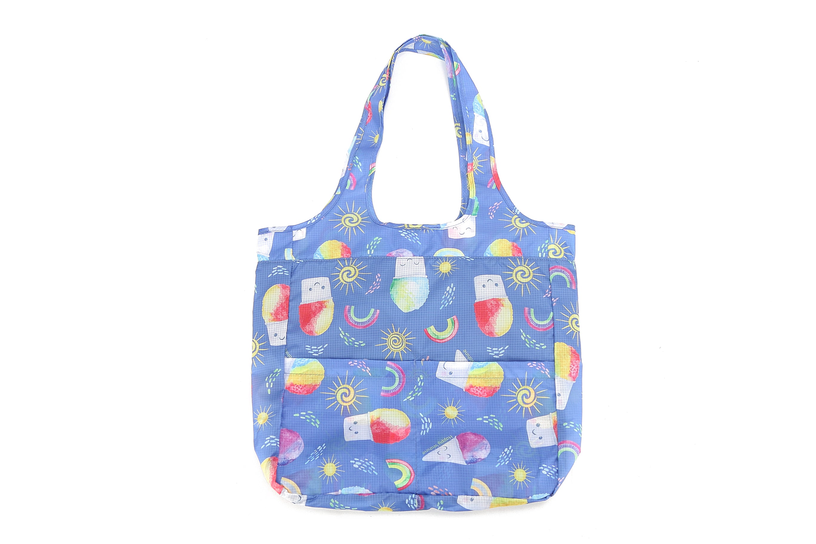Foldable Tote Bag for Women - Lightweight & Waterproof - Perfect for Grocery Shopping, Beach, Travel & Work (Shave Ice Blue)