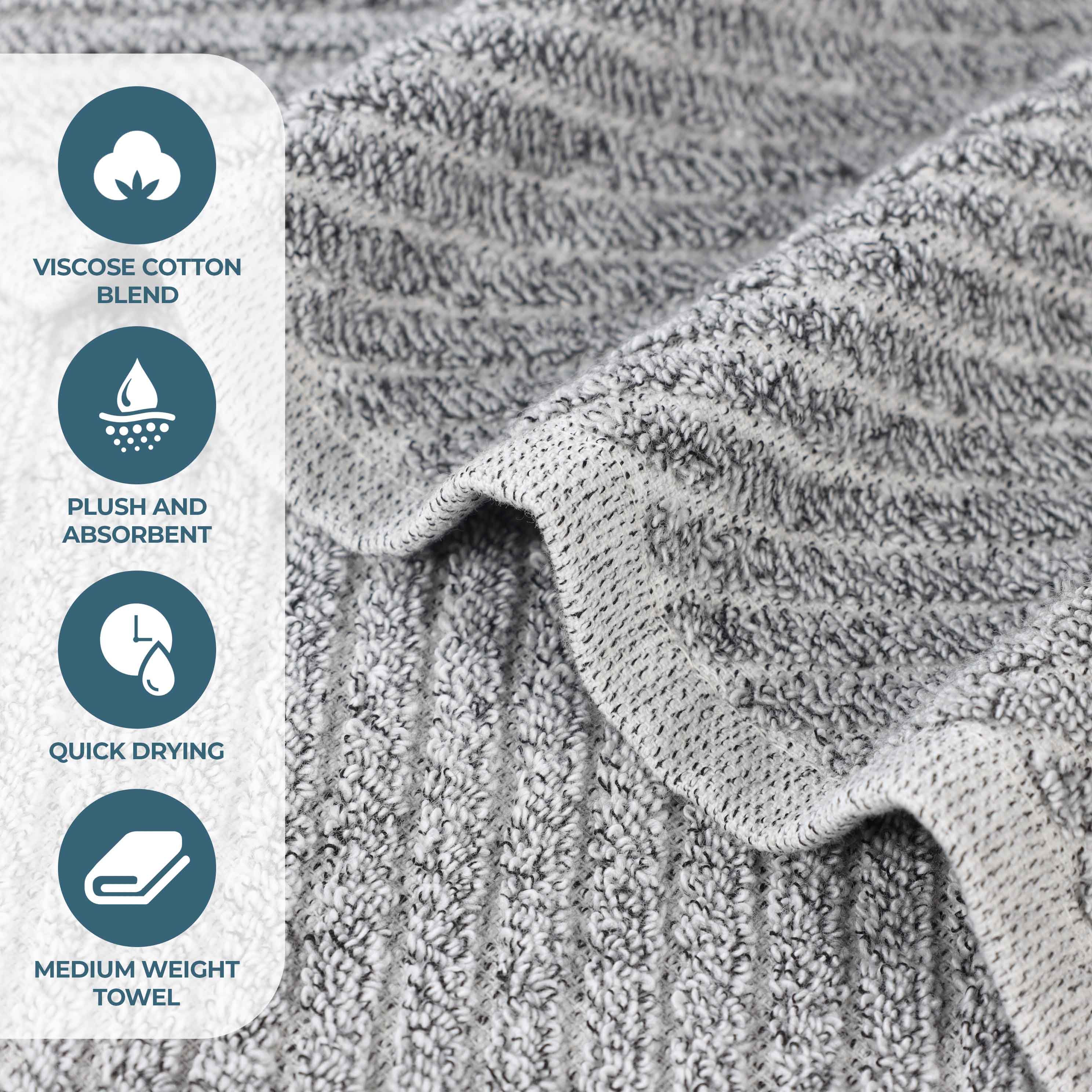 Amelia Cotton Blend Diagonal Stripes Bath Towels Set of 2 - Ultra Soft & Absorbent Large Bath Sheets for Spa, Beach & Luxury Bathroom Decor