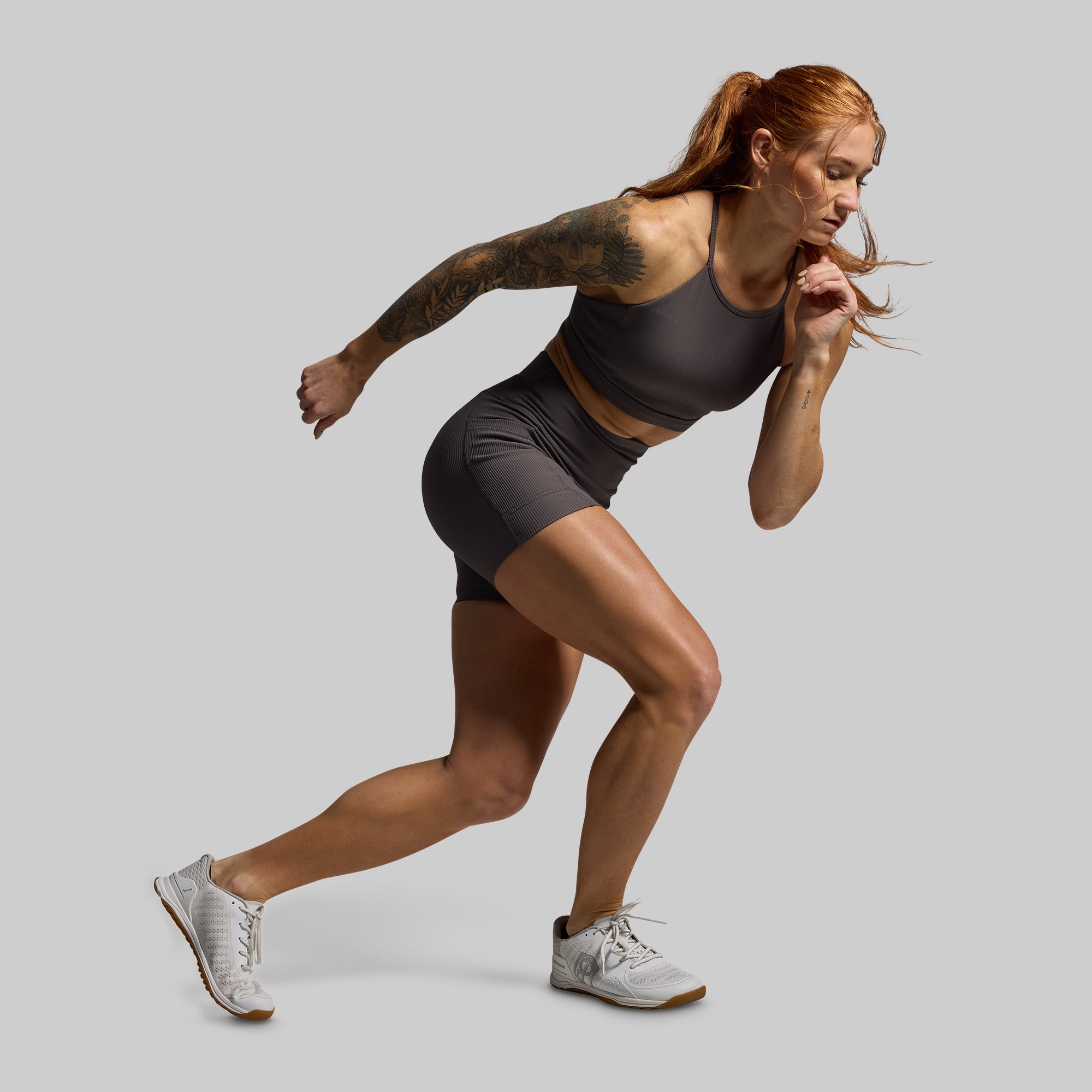 All or Nothing Workout Shorts for Women - Dark Grey - High Waist Gym Shorts for Running, Yoga & Fitness