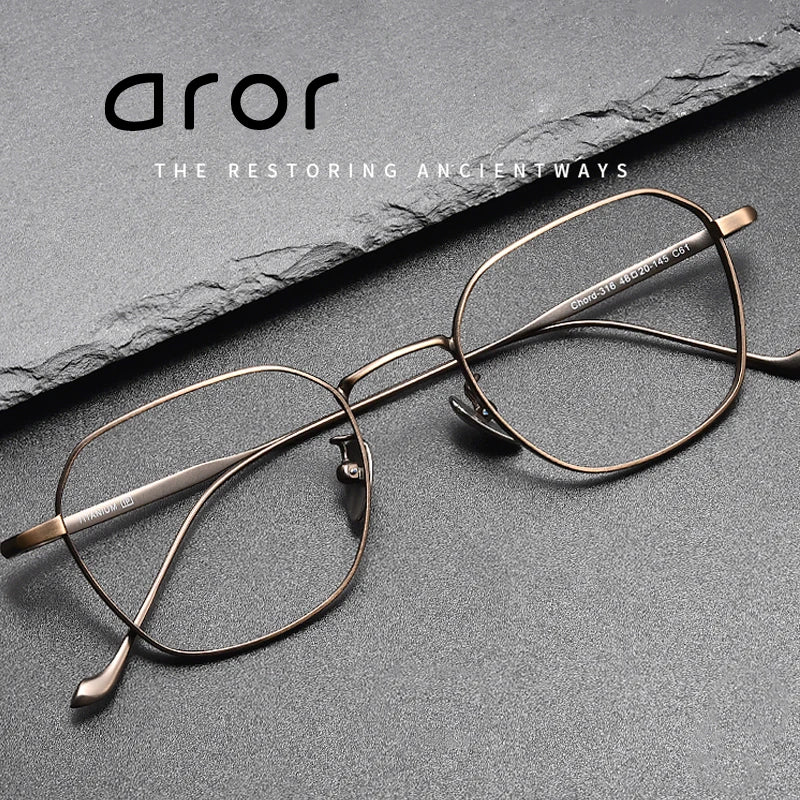 Aror Women's Full Rim Flat Top Square Titanium Eyeglasses Frame 411316 - Lightweight & Durable Eyewear for Work, Reading & Fashion