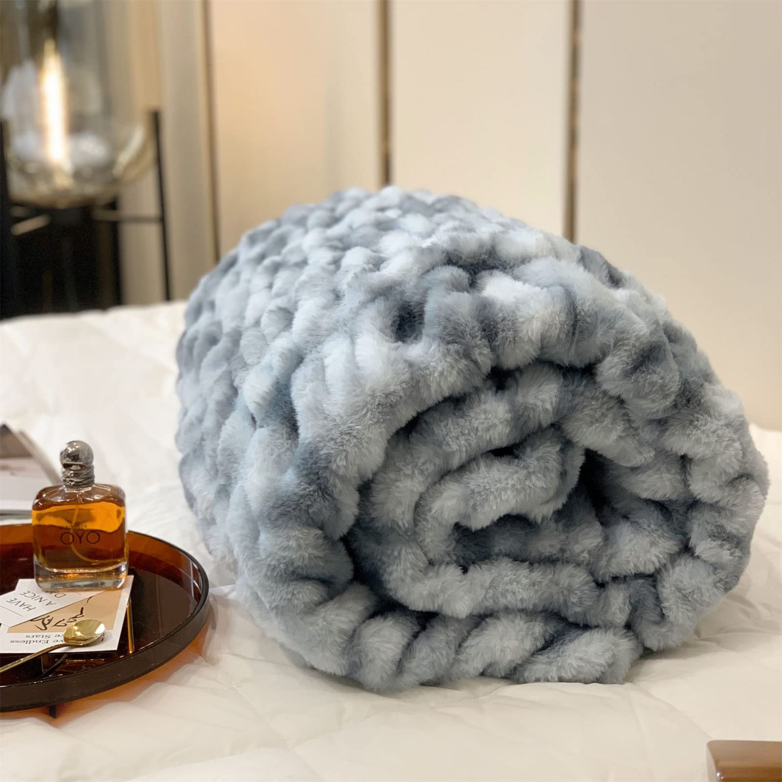 Luxury Super Soft Faux Fur Throw Blanket - 59