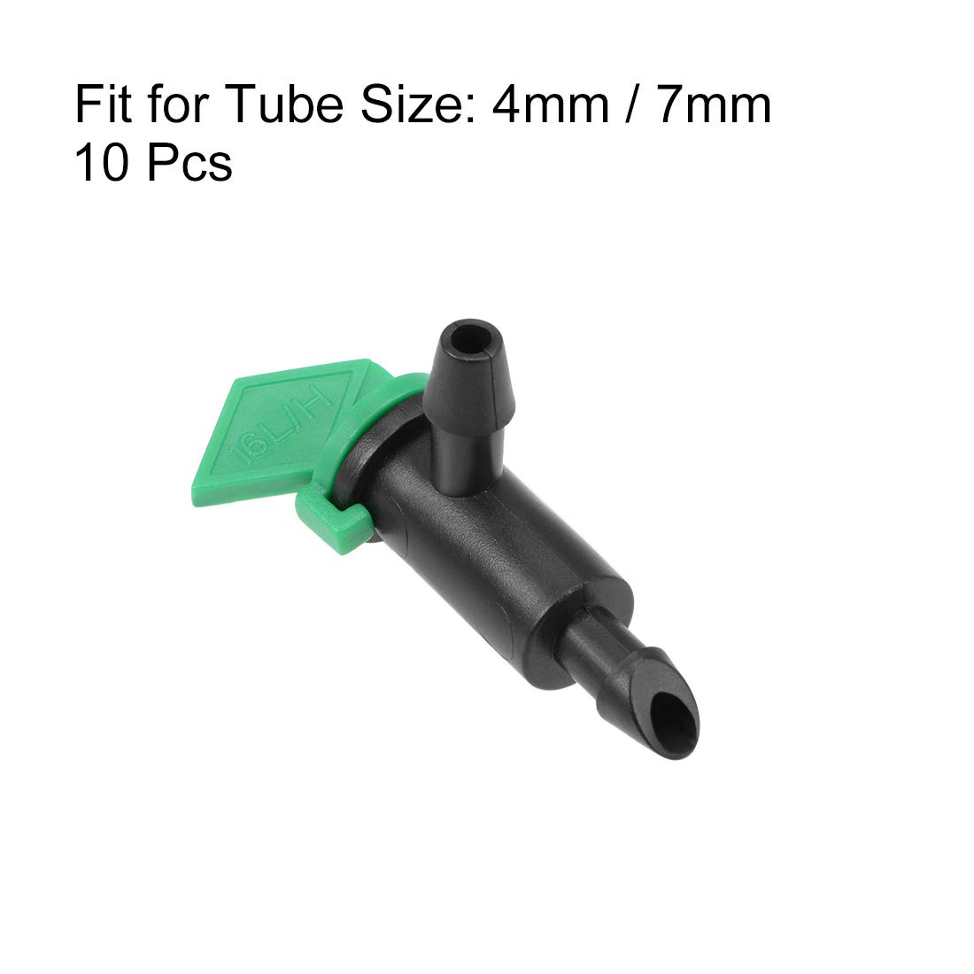 uxcell 4 GPH 16L/H Flag Dripper Emitter Sprinkler - 10pcs Plastic Drip Irrigation for Garden Lawn - Compatible with 4/7mm Hose - Perfect for Watering Plants, Flowers & Vegetable Gardens