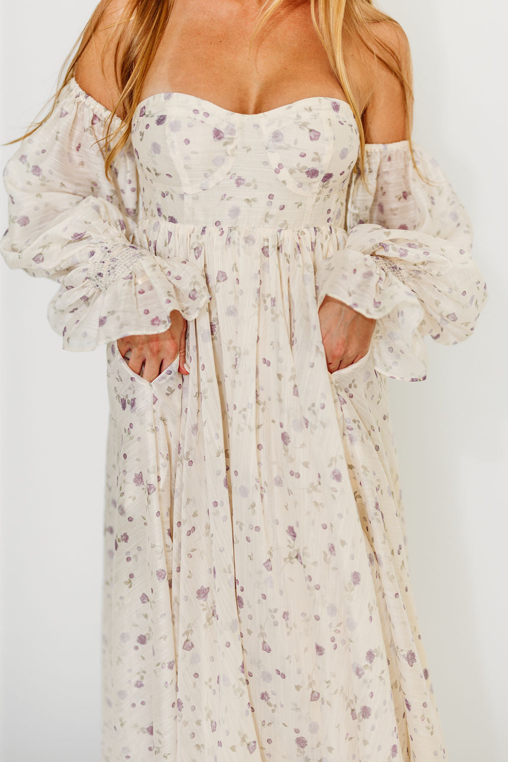Dear Lily Floral Maxi Dress in Lilac - Maternity & Bump Friendly Women's Summer Dress for Beach, Wedding & Special Occasions