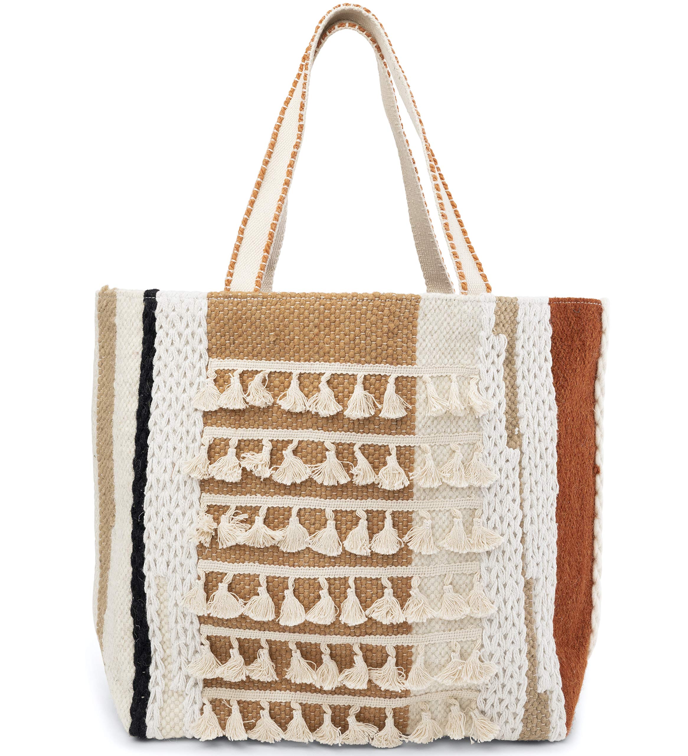 Roolee Culebra Woven Tote Bag for Women - Handmade Straw Beach Bag & Travel Purse - Perfect for Vacation, Shopping, and Summer Outings