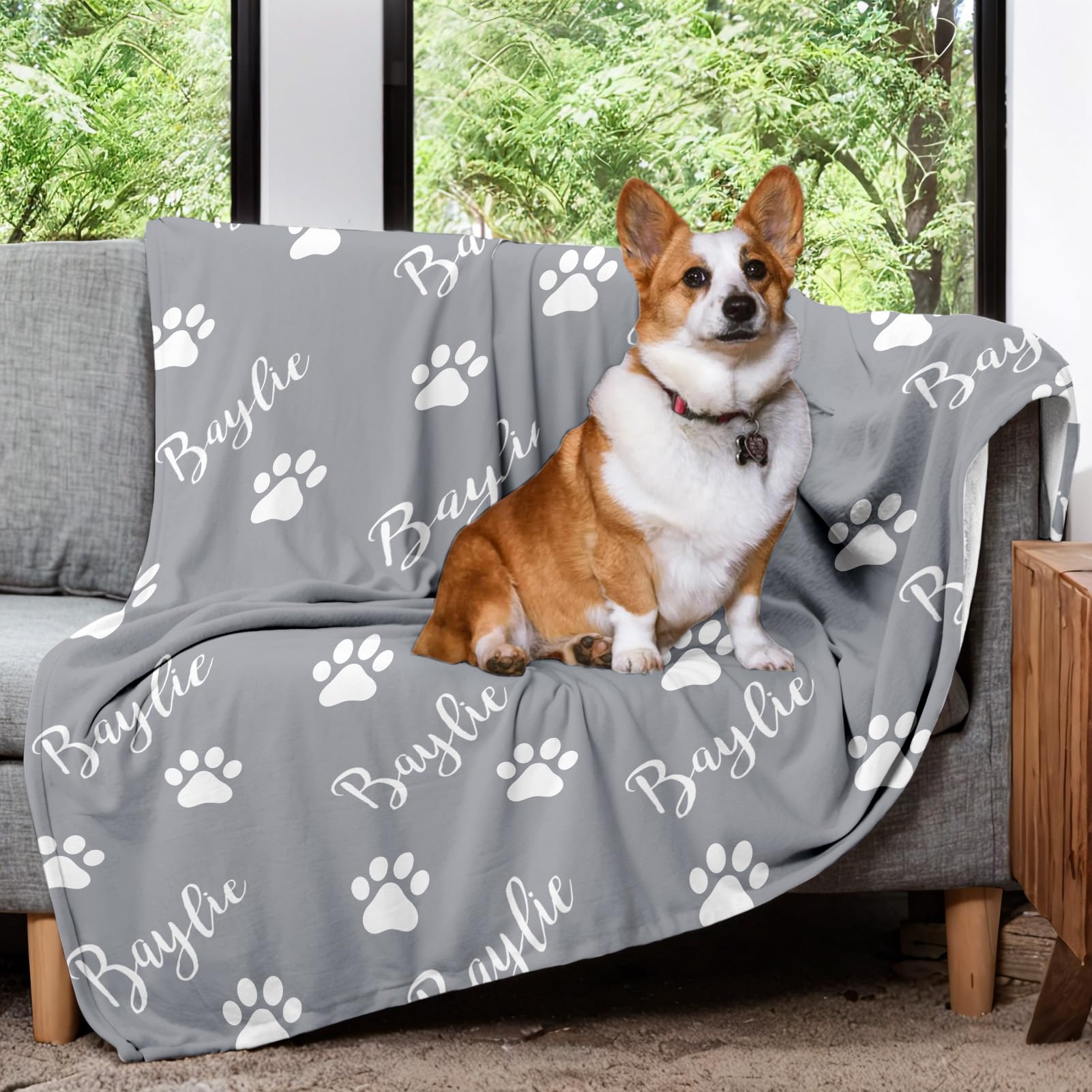 Custom Personalized Dog Blanket with Name & Pattern - USA Printed Pet Blanket for Dog Lovers - Perfect for Pet Memorial Gifts, Home Decor & Comforting Pet Loss