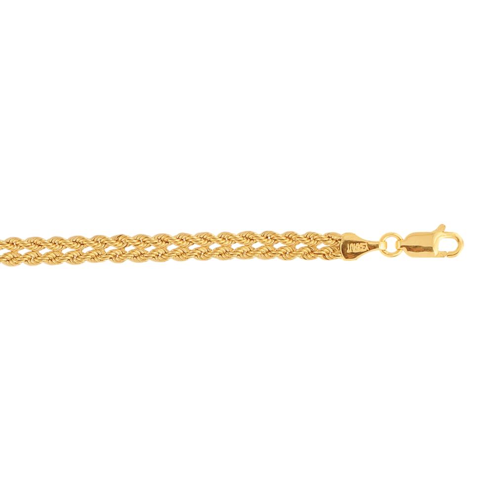 10K Gold Weaved Rope Bracelet for Women - Elegant Adjustable Chain Link Jewelry Gift for Anniversary, Birthday & Special Occasions