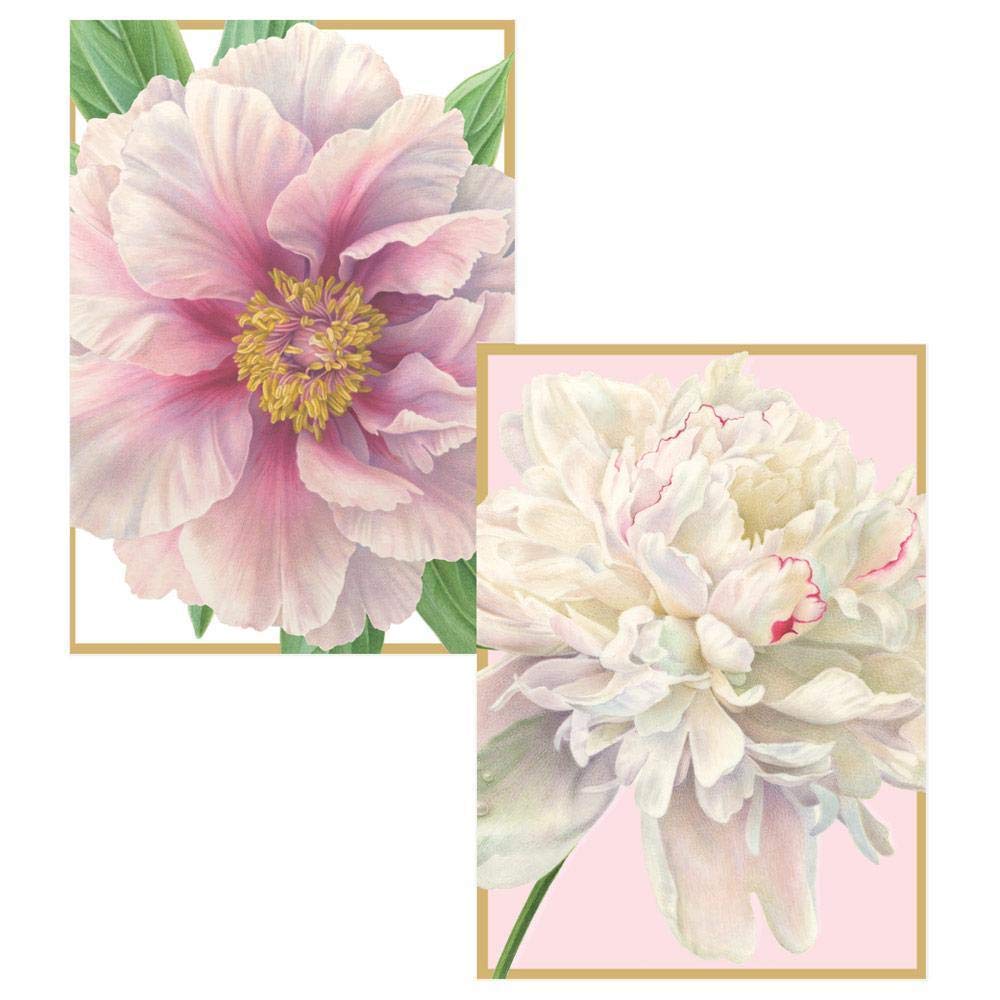 Caspari Peony Boxed Note Cards - Set of 32 Elegant Floral Greeting Cards with Envelopes | Perfect for Thank You Notes, Wedding Invitations & Special Occasions