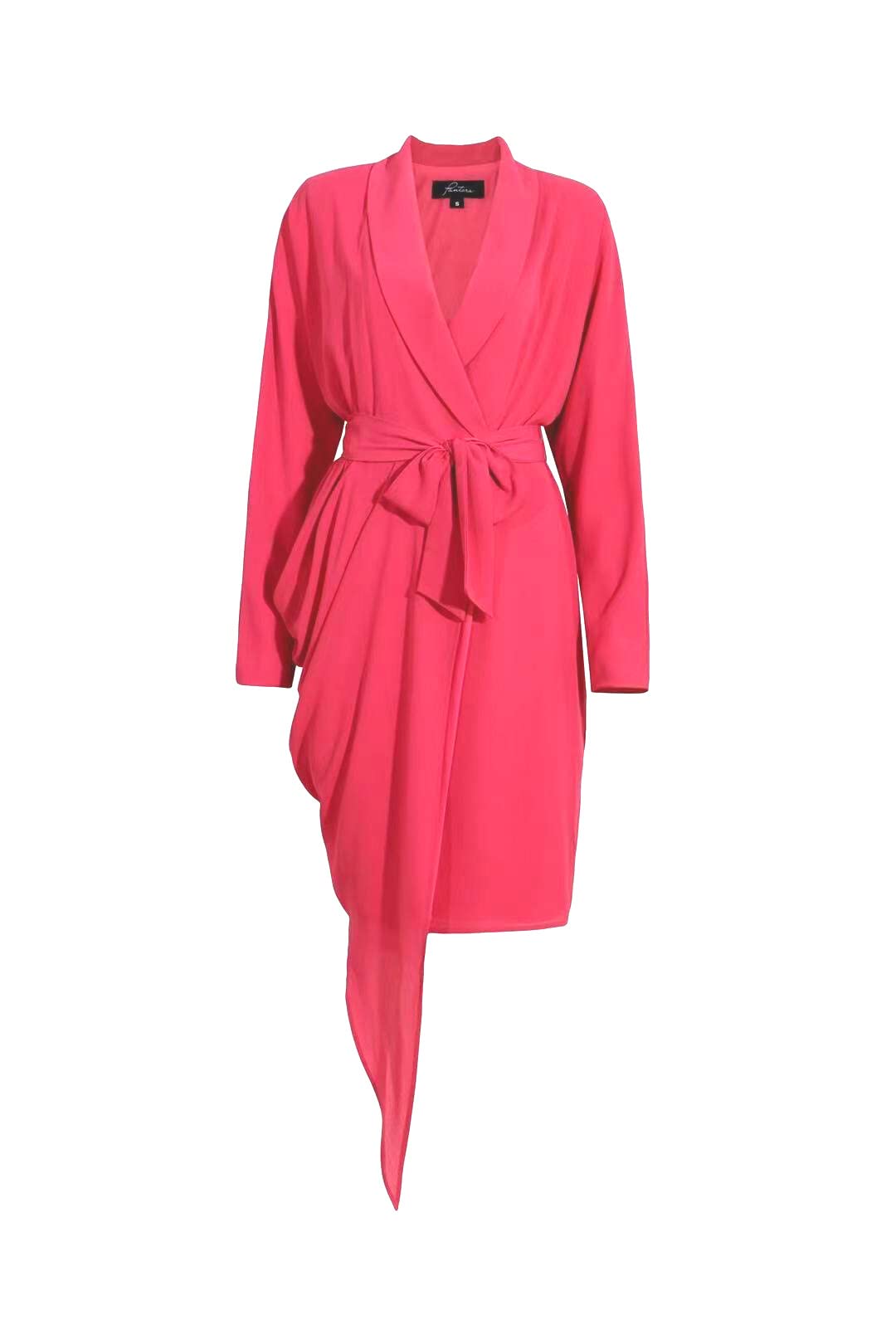 Pantora Women's Wanda Draped Asymmetrical Wrap Dress - Elegant Flowy Midi Dress for Date Night, Cocktail Party & Special Occasions