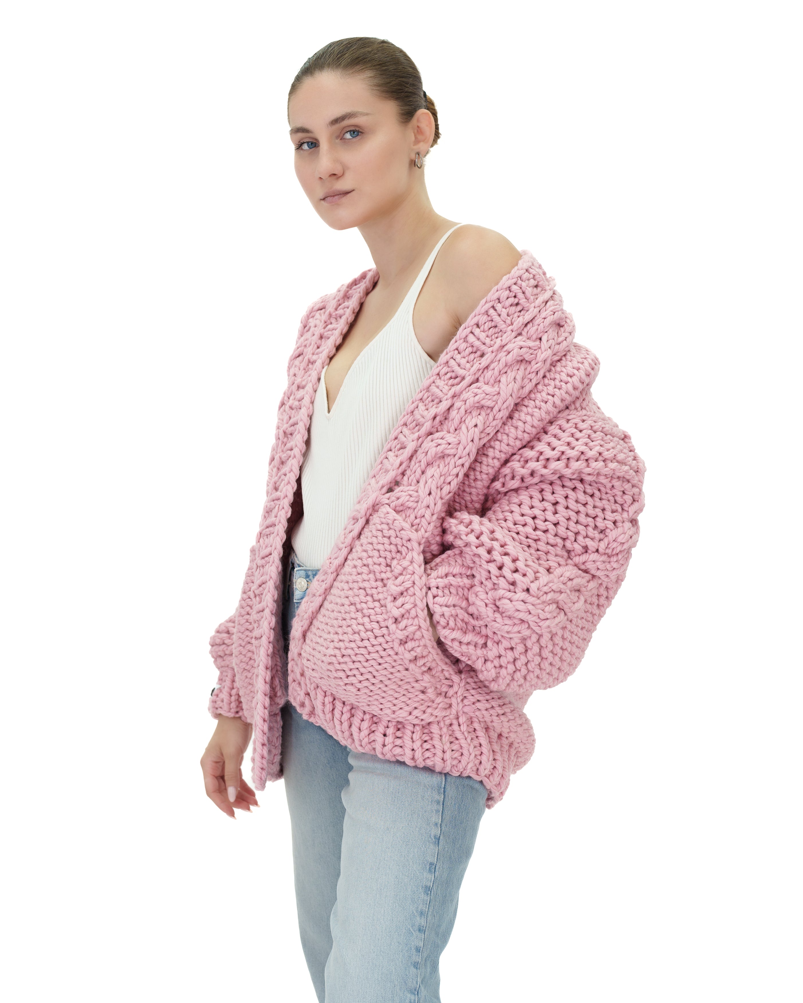 Stylish Braided Pocket Cardigan for Women - Soft Knit Open Front Sweater | Perfect for Fall, Winter & Layering Outfits