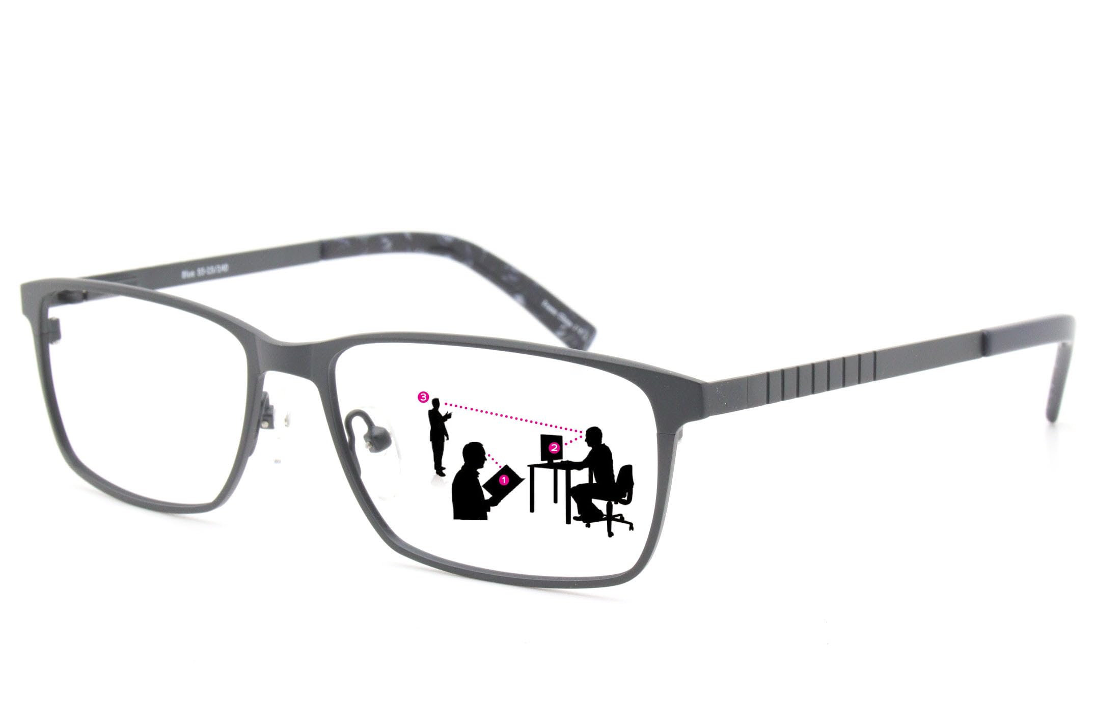 Progressive Power Reading Glasses for Women & Men - Multifocal Lenses for Computer, Reading & Close Work - Fashionable & Comfortable Eyewear for Office, Home & Daily Use