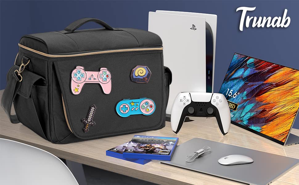 Trunab Travel Protective Case for PS5/PS4/Xbox One Controllers - Compatible with 15.6